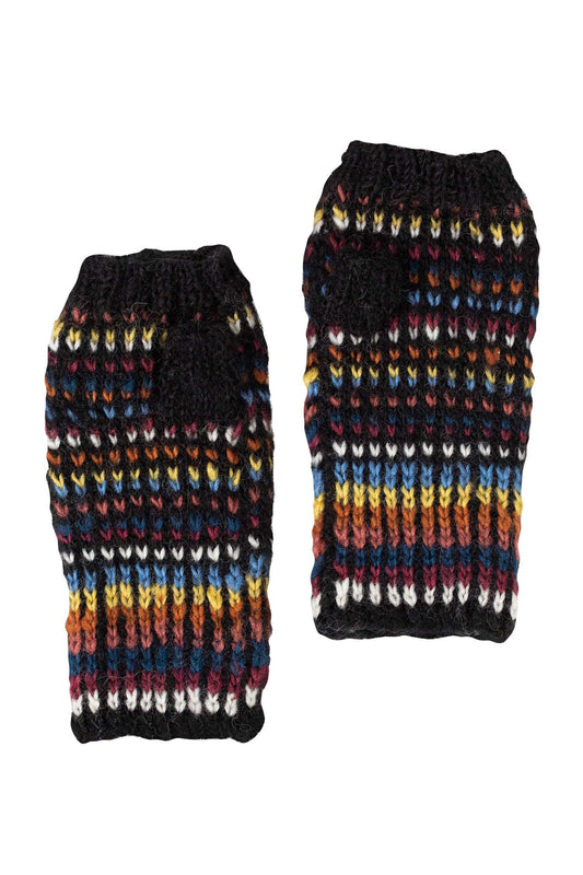 Wrist warmers aurora lights wool black/multi asst