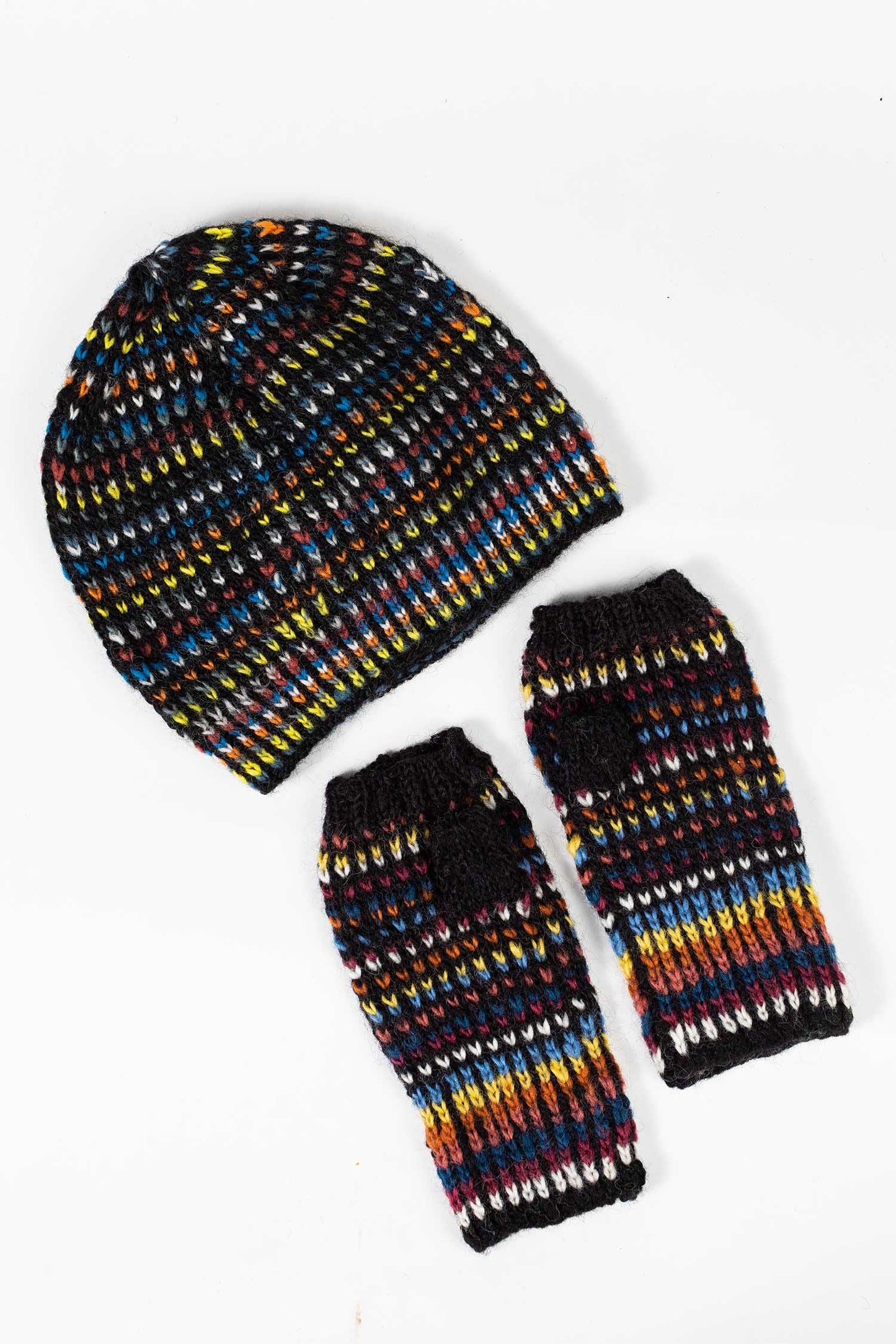 Wrist warmers aurora lights wool black/multi asst