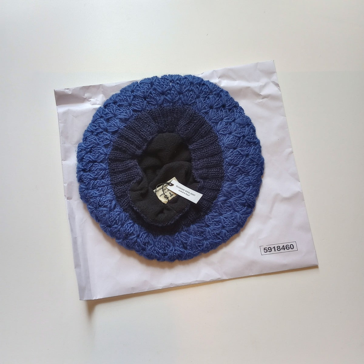 Hat beret lined wool/poly 10D blue/navy