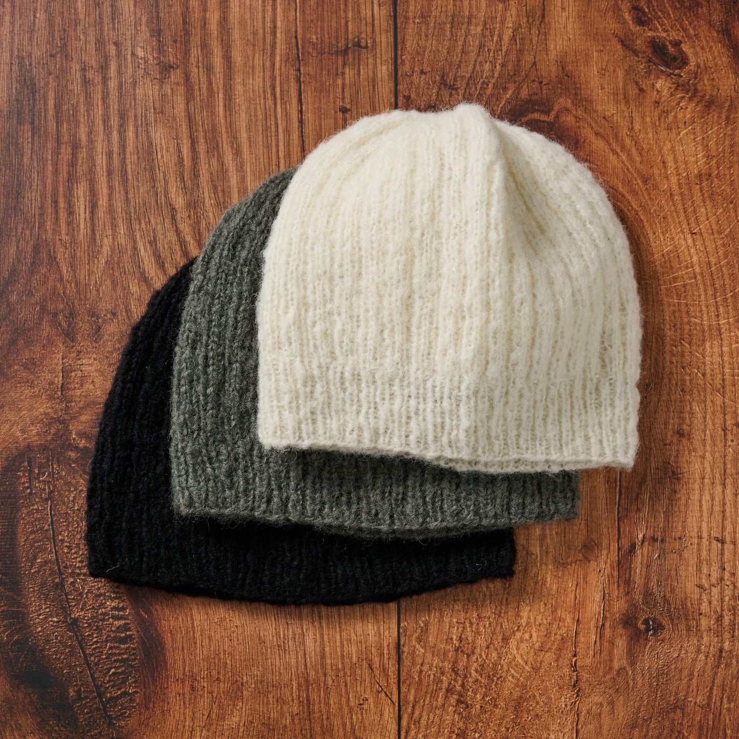 Hat knit wool/nylon 7H ivory