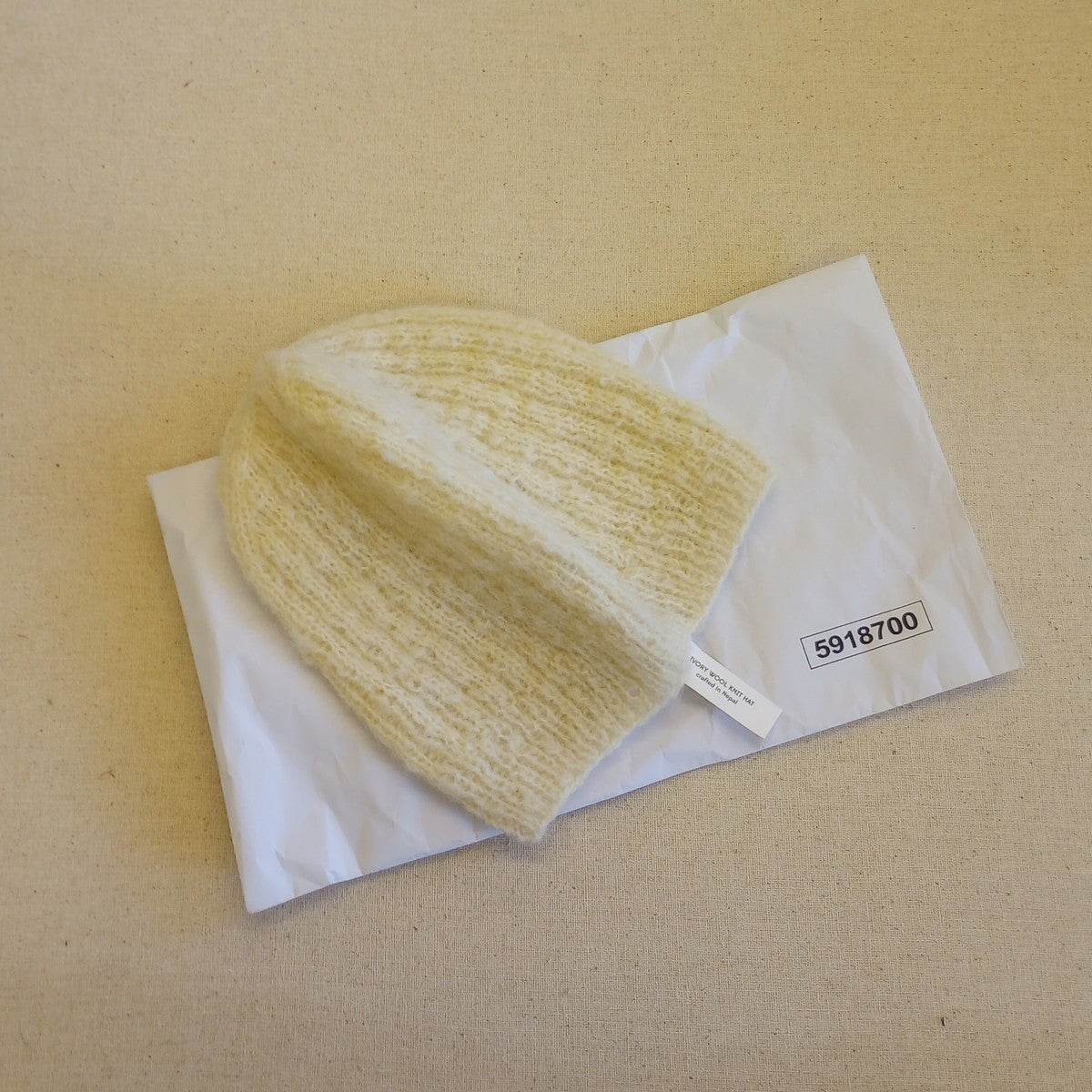 Hat knit wool/nylon 7H ivory
