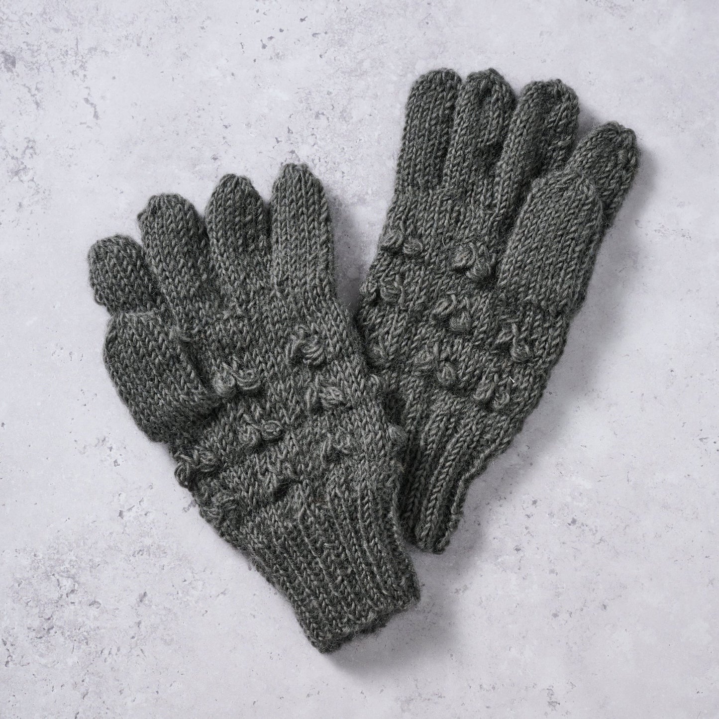Gloves knobby wool 9L charcoal