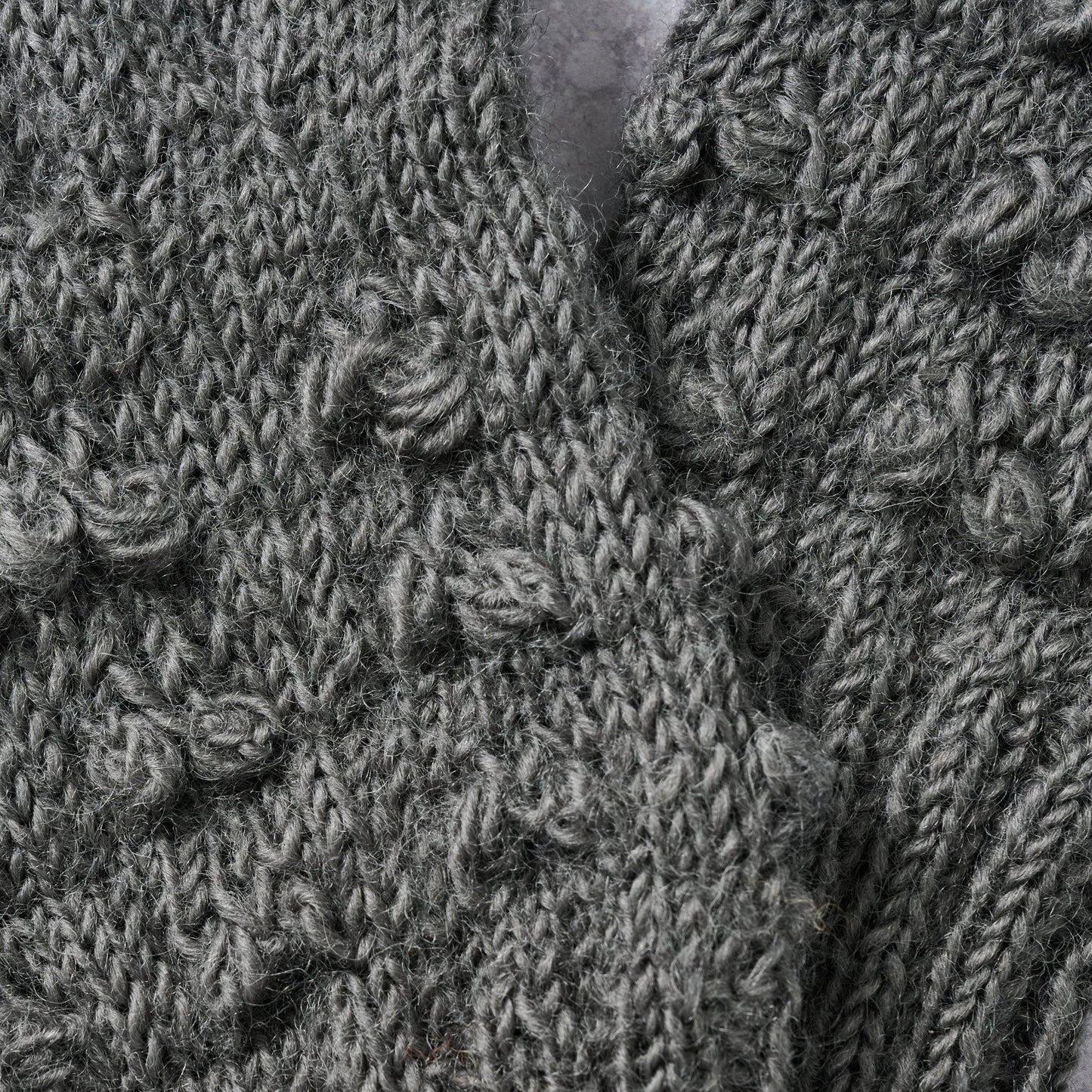 Gloves knobby wool 9L charcoal
