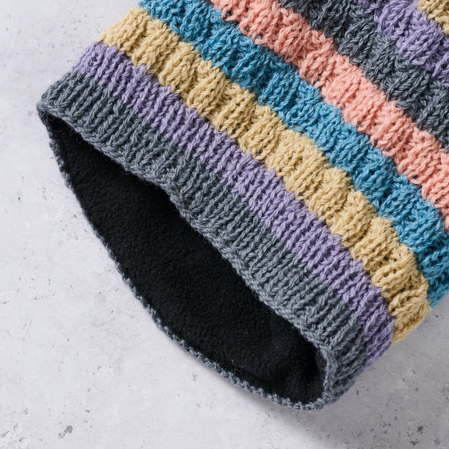 Hat stripes lined wool/polyester 9L med pastels
