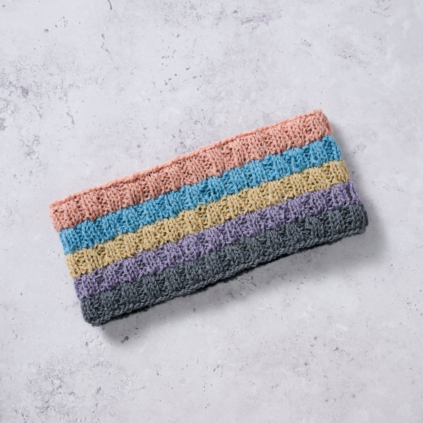 Headband stripes lined wl/polyester 4W med pastels