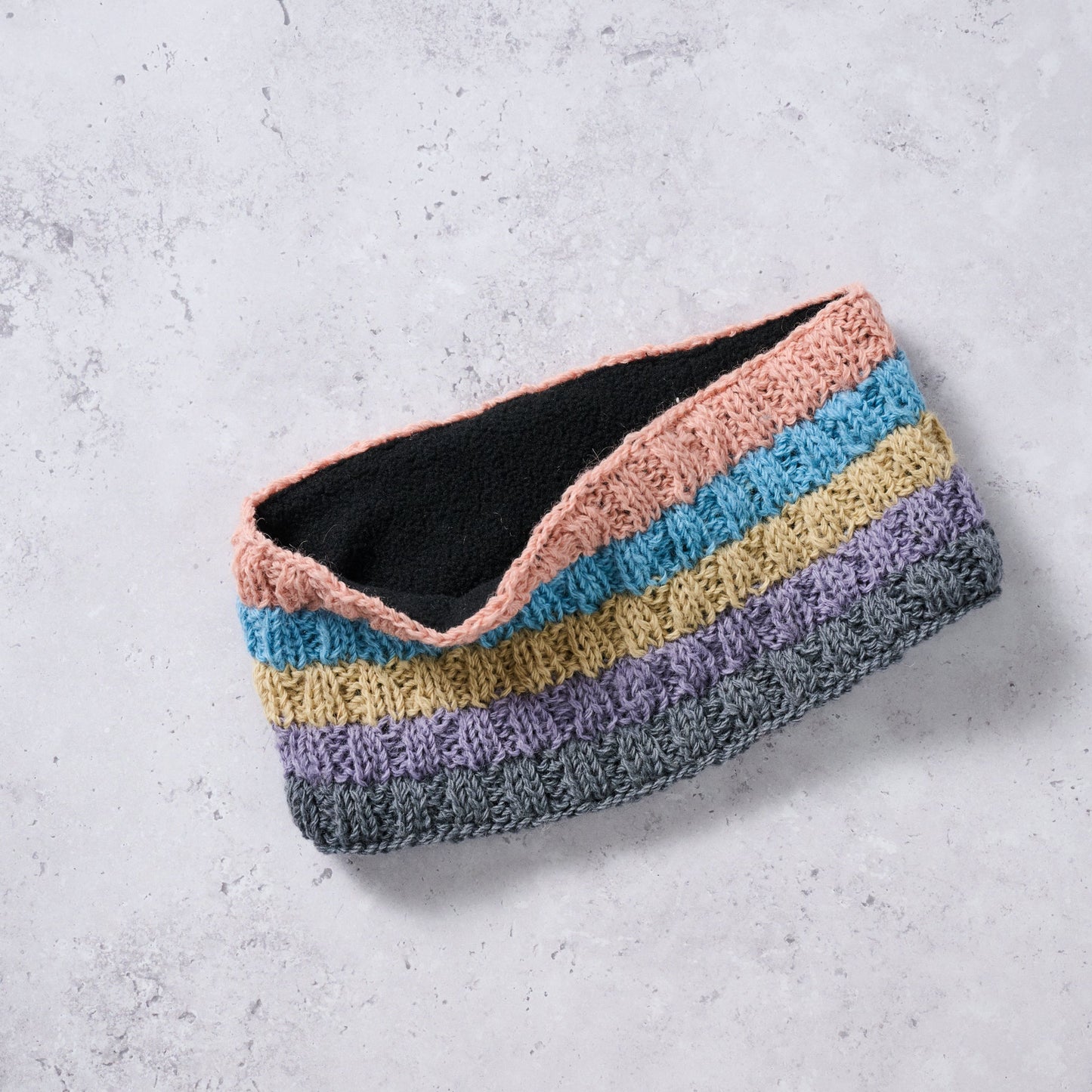 Headband stripes lined wl/polyester 4W med pastels