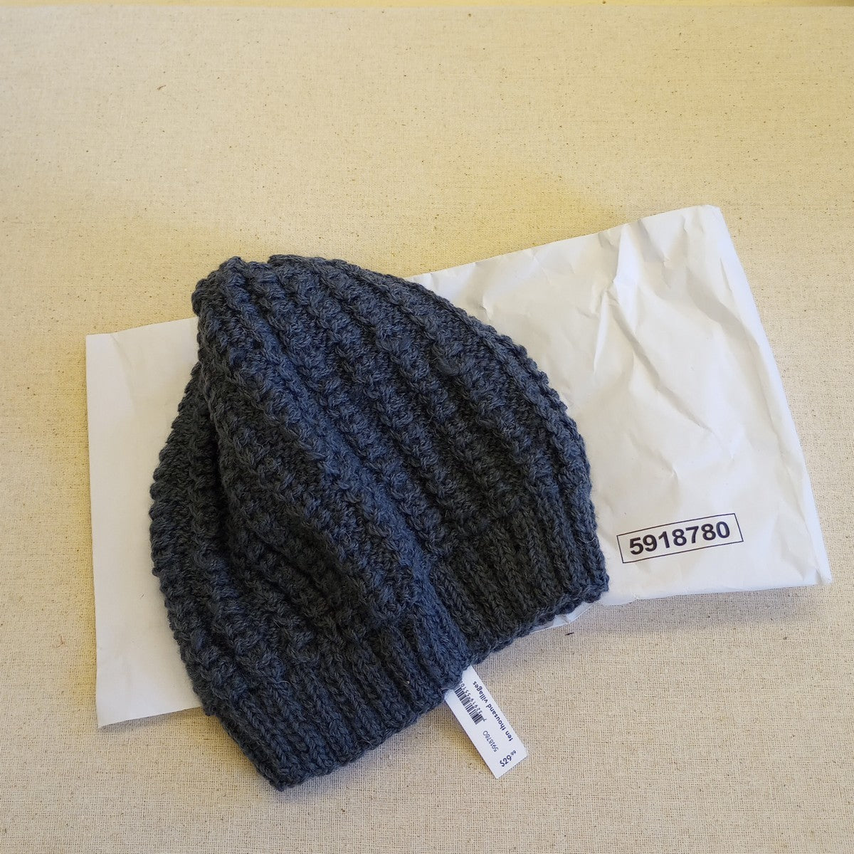 Hat ribbed wool 8L grayish blue