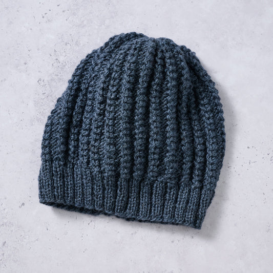 Hat ribbed wool 8L grayish blue