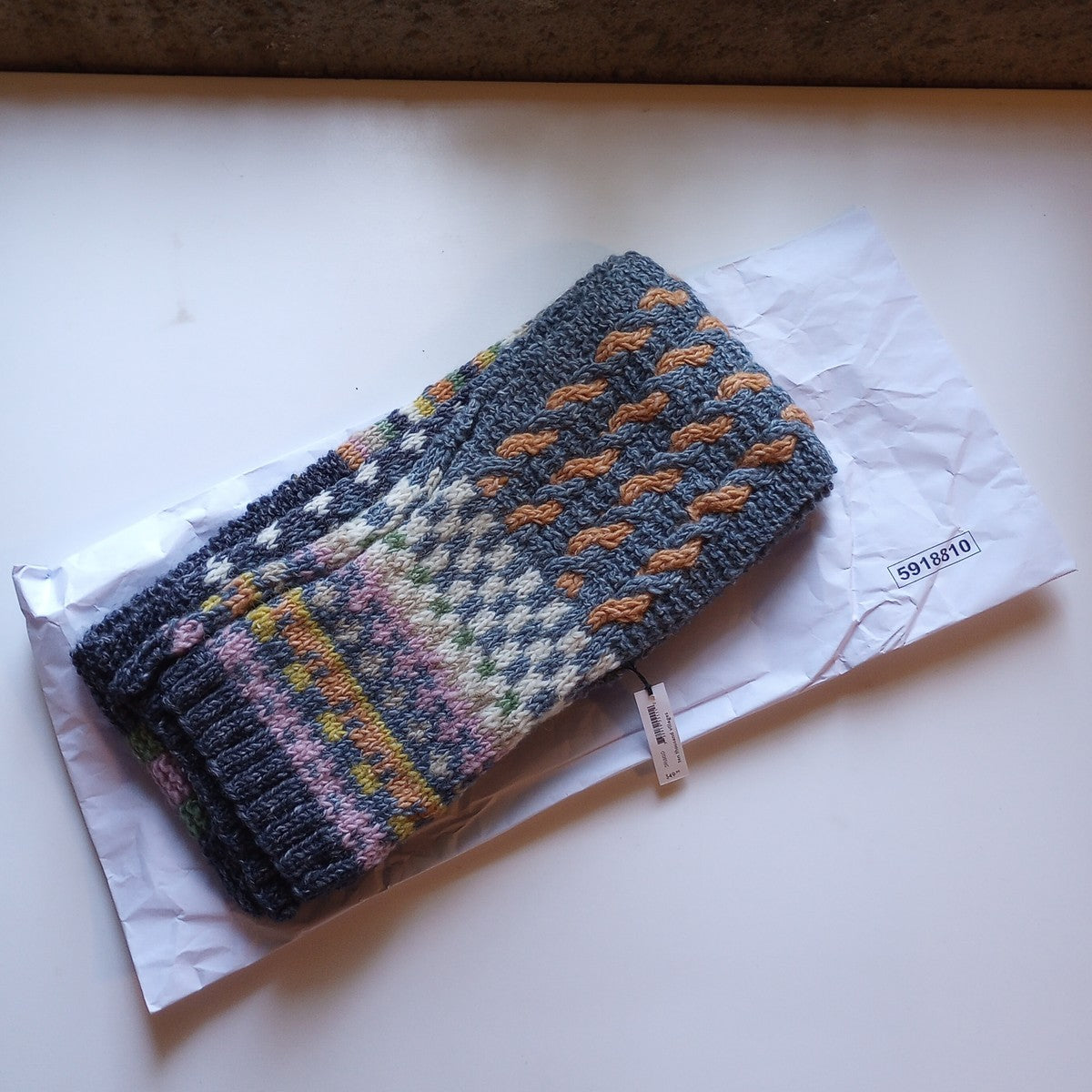 Scarf color blocks wool/banana fiber 84x6.5 multi