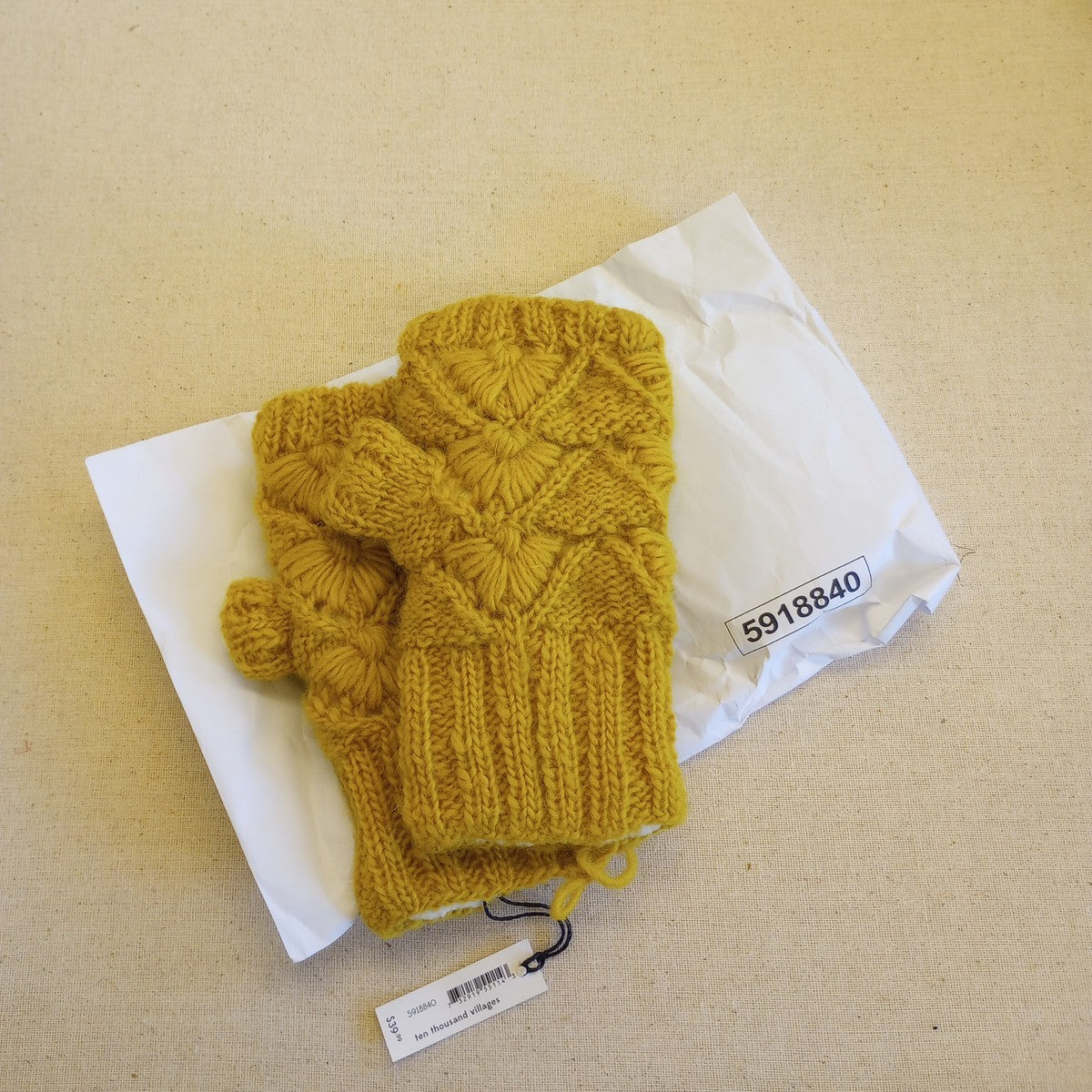 Wrist warmers lined knit wool/polyester 7L gold