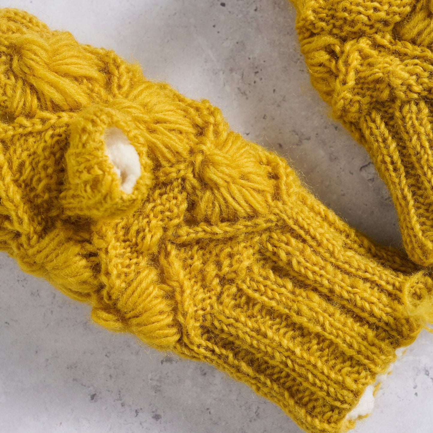 Wrist warmers lined knit wool/polyester 7L gold