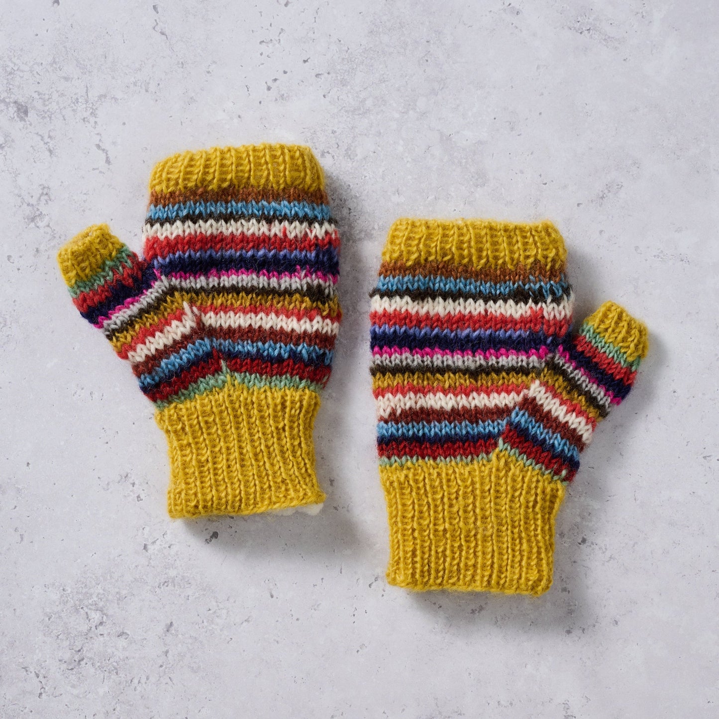Wrist warmers lined strps wl/polyester 7L gld/asst