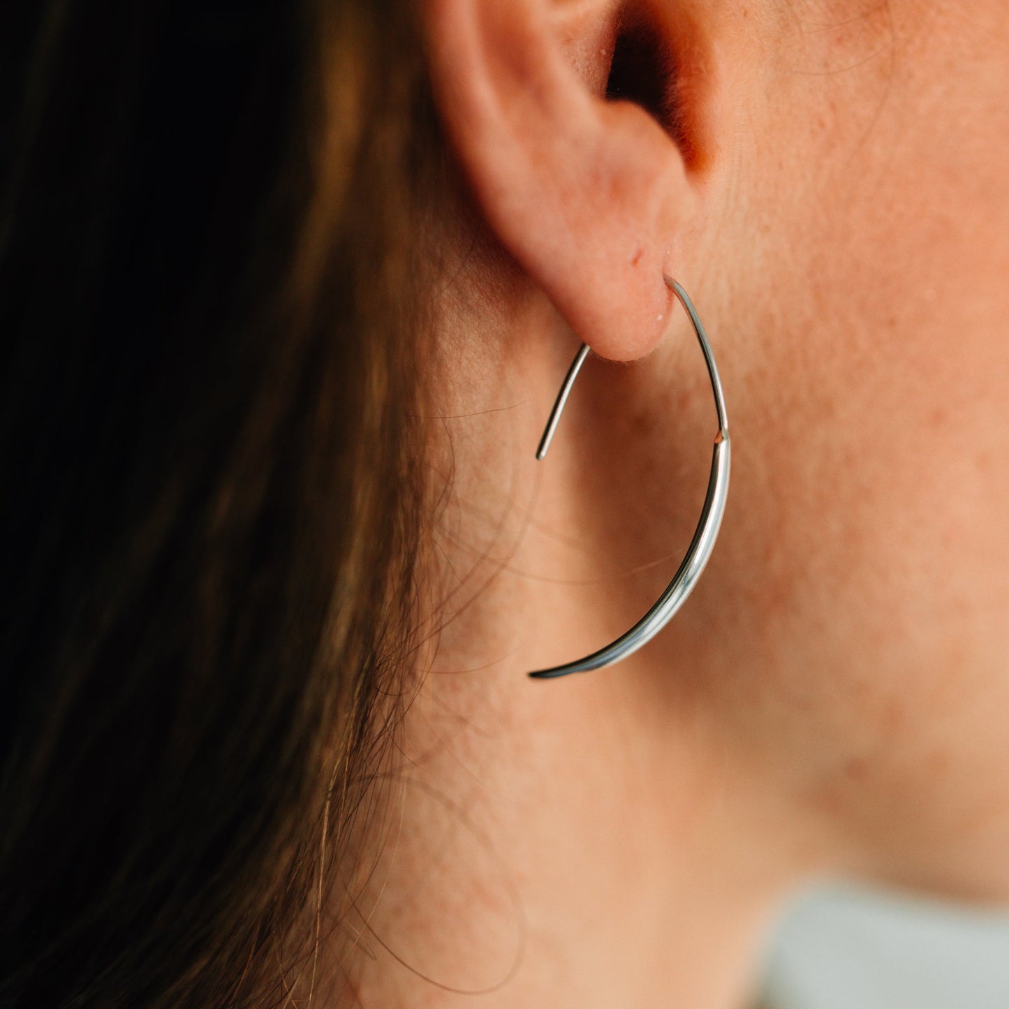 Earrings pull thru teardrop strlg 1.5L silver