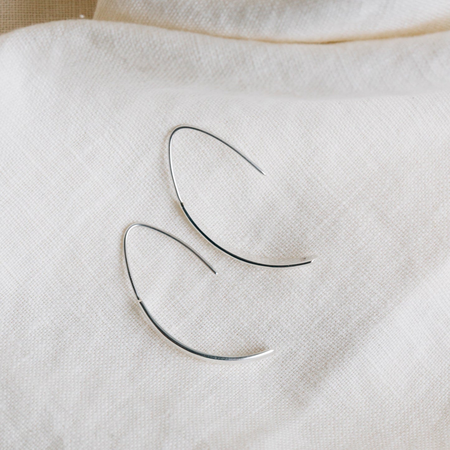 Earrings pull thru teardrop strlg 1.5L silver