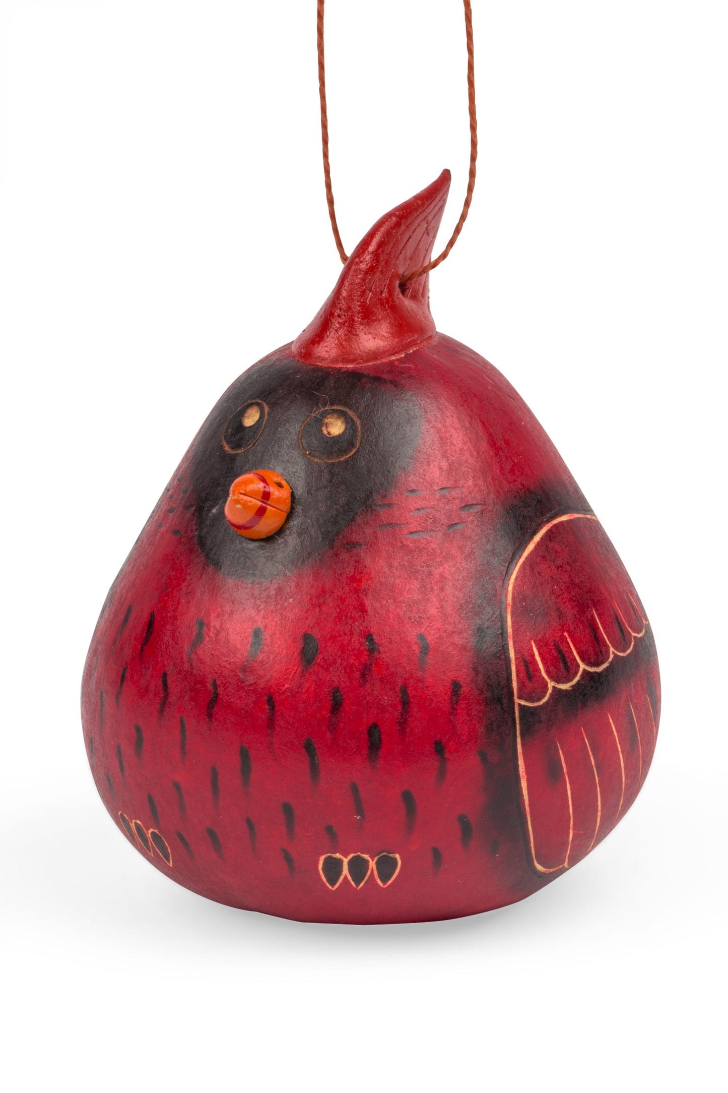Ornament cardinal gourd asst/2.5H red