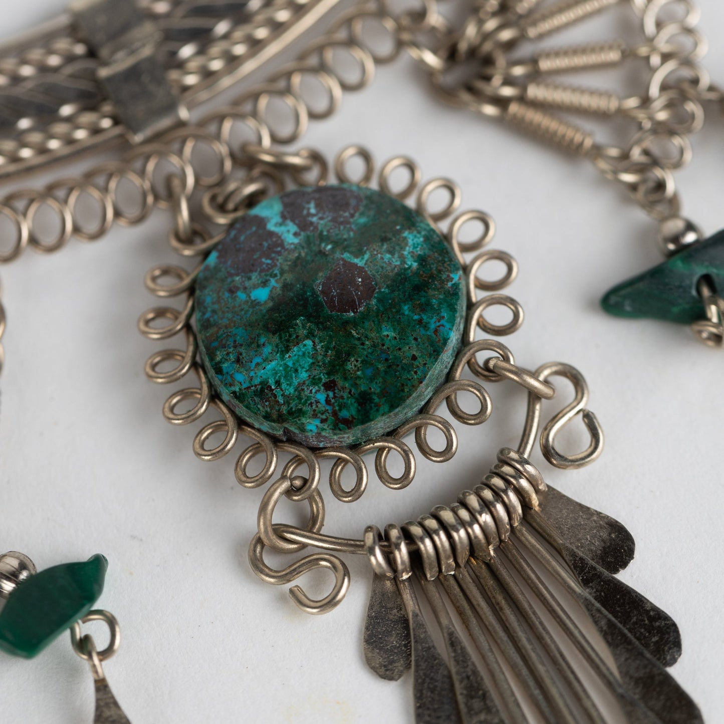 Necklace collar alpaca/turquoise 20L silv/trq