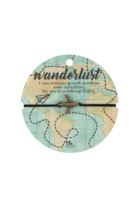 Bracelet airplane charm M/3 on card black/bronze