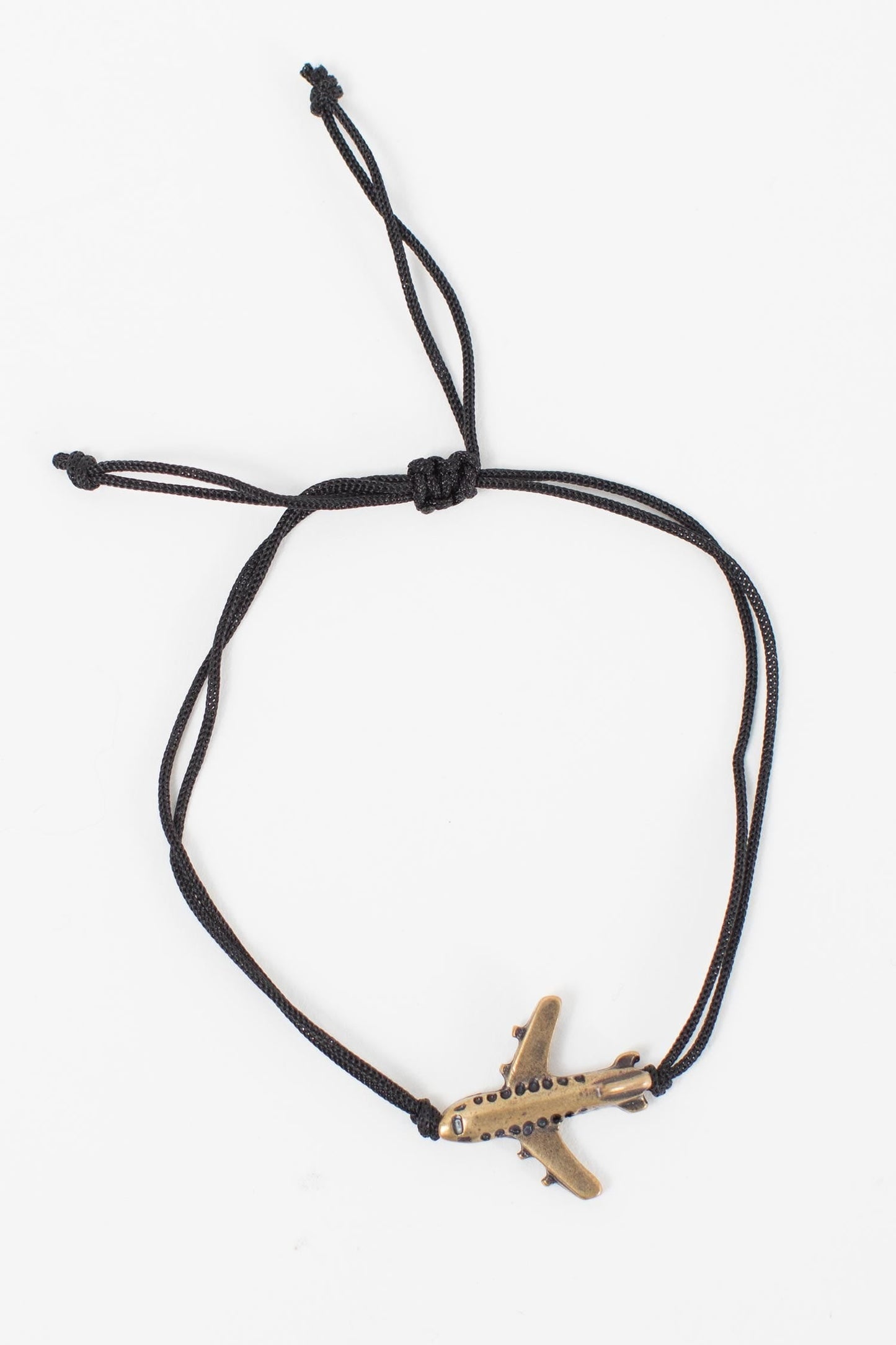 Bracelet airplane charm M/3 on card black/bronze