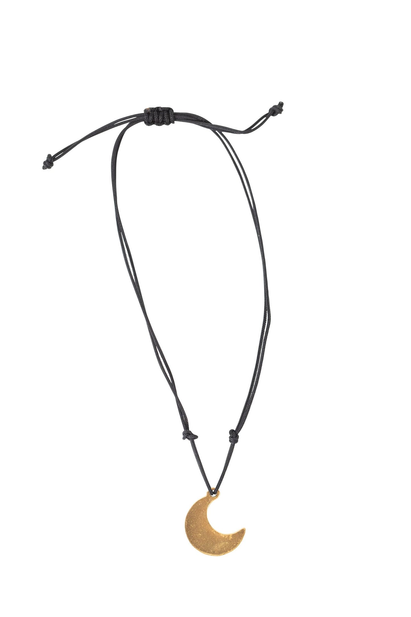 Bracelet moon charm w/card gold/cord .5D gold