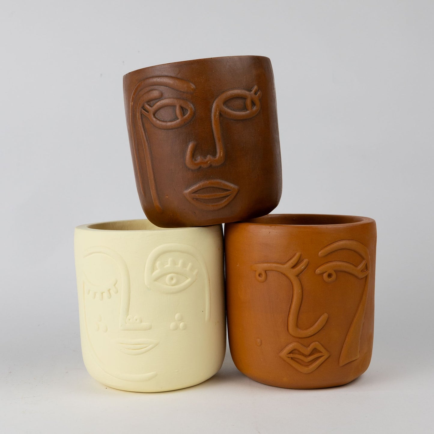 Winky Face Cream Terracotta Planter 4" - Default Title (6601610)