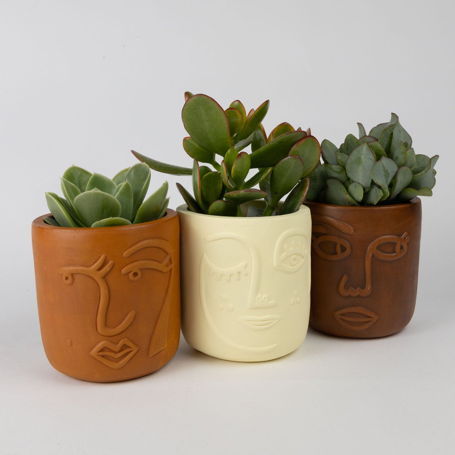 Winky Face Cream Terracotta Planter 4" - Default Title (6601610)