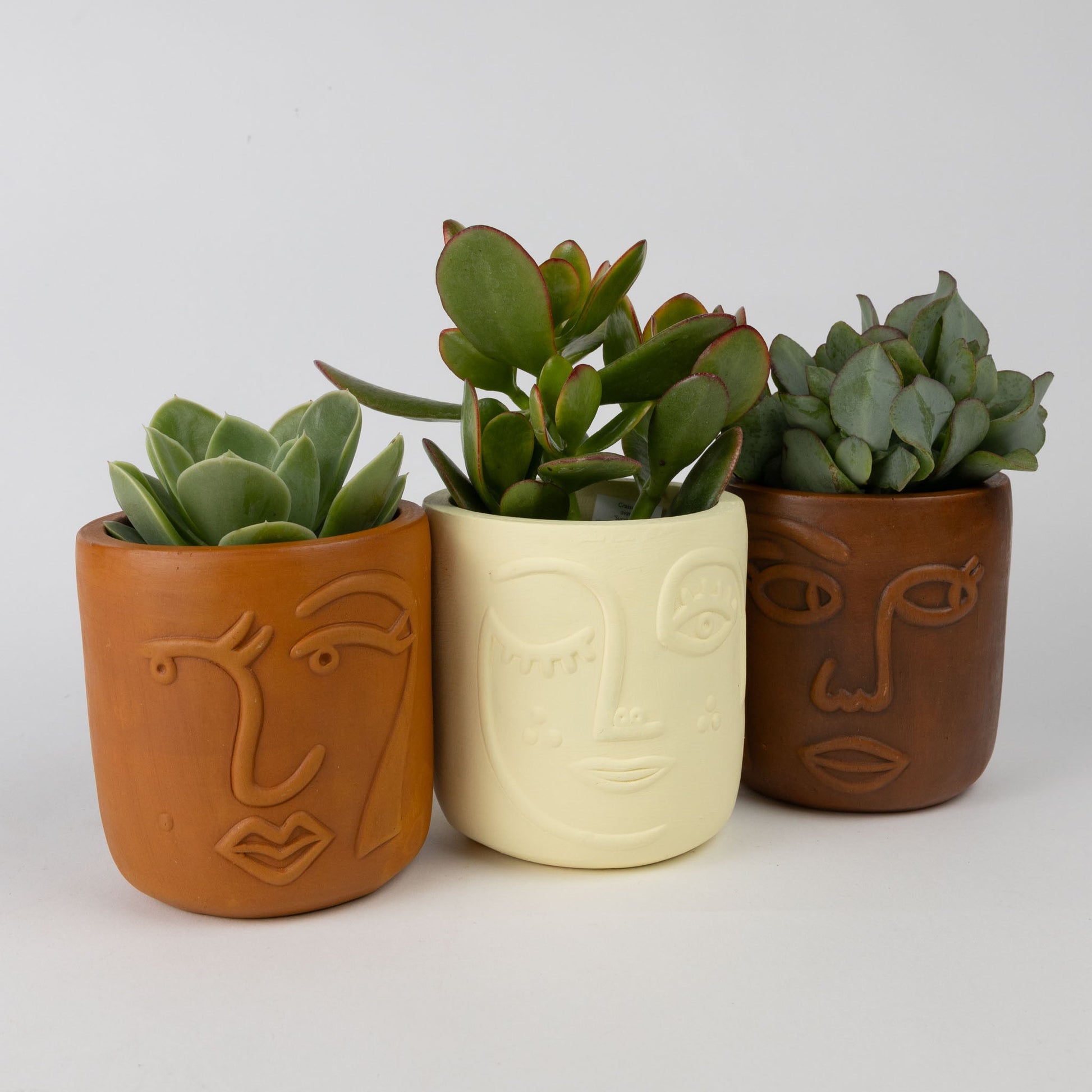 Winky Face Cream Terracotta Planter 4" - Default Title (6601610)