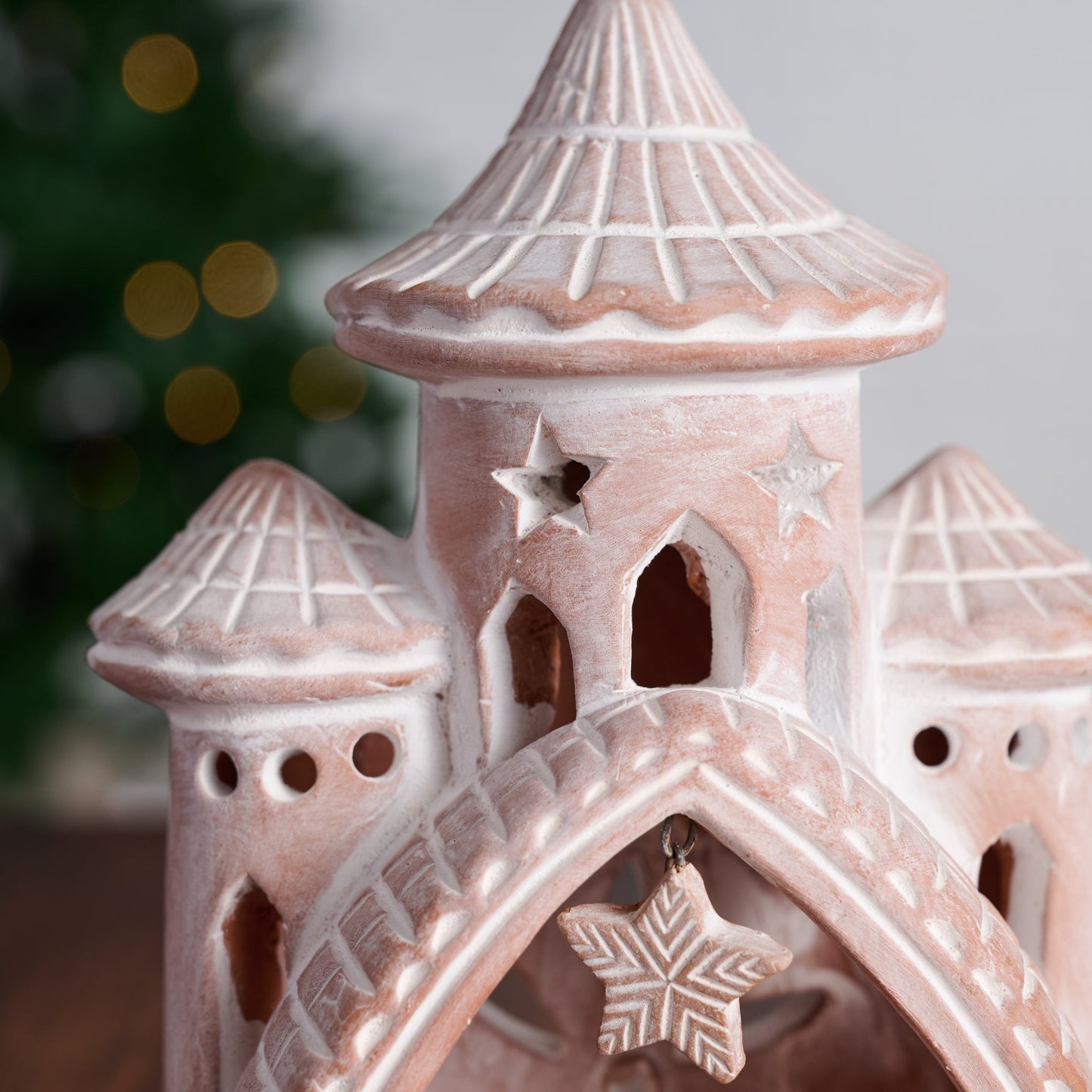 Nativity Mahal s/6 terracotta 5x3x8.5H whitewash
