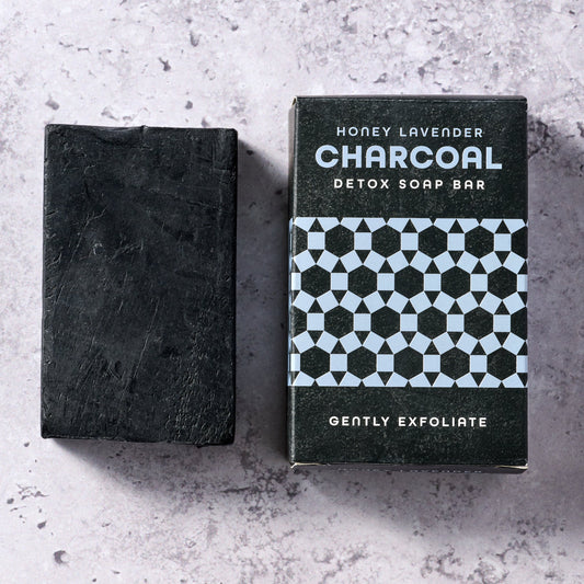 Soap lavender charcoal M/3 oils 3.35oz blk/prpl