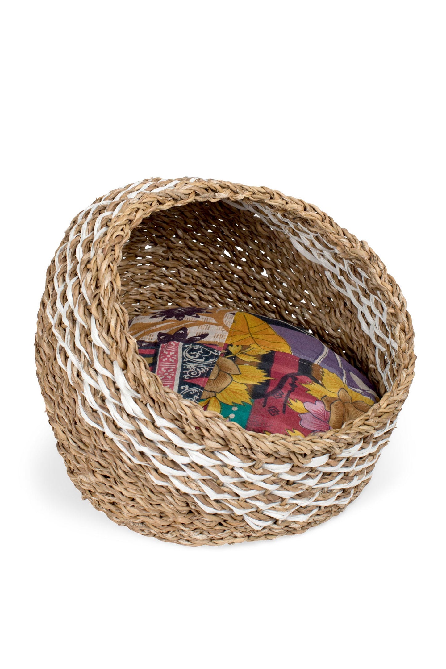 Basket f/cat w/pillow sari/hogla 13D brown/asst