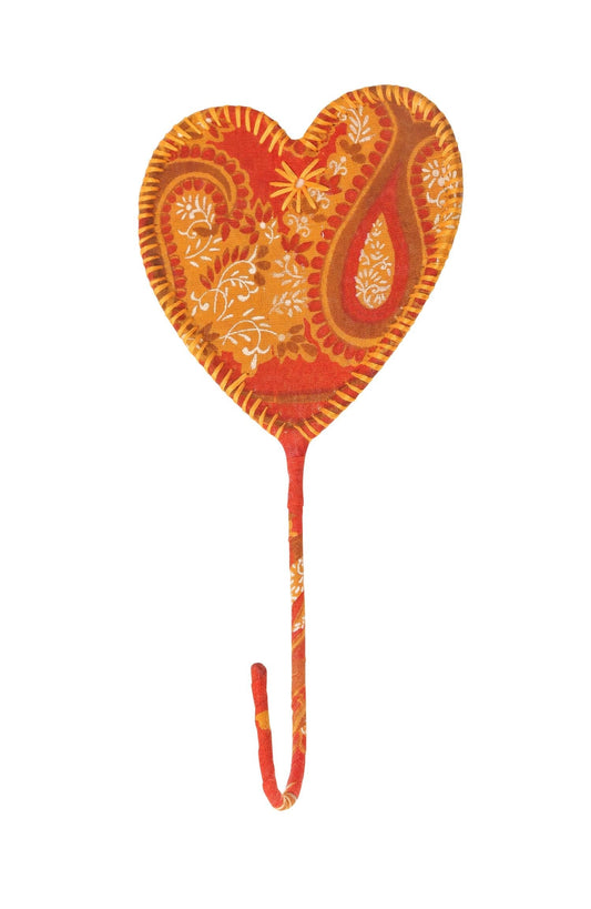 Wall hanging hook heart sari/metal 4Wx8H asst