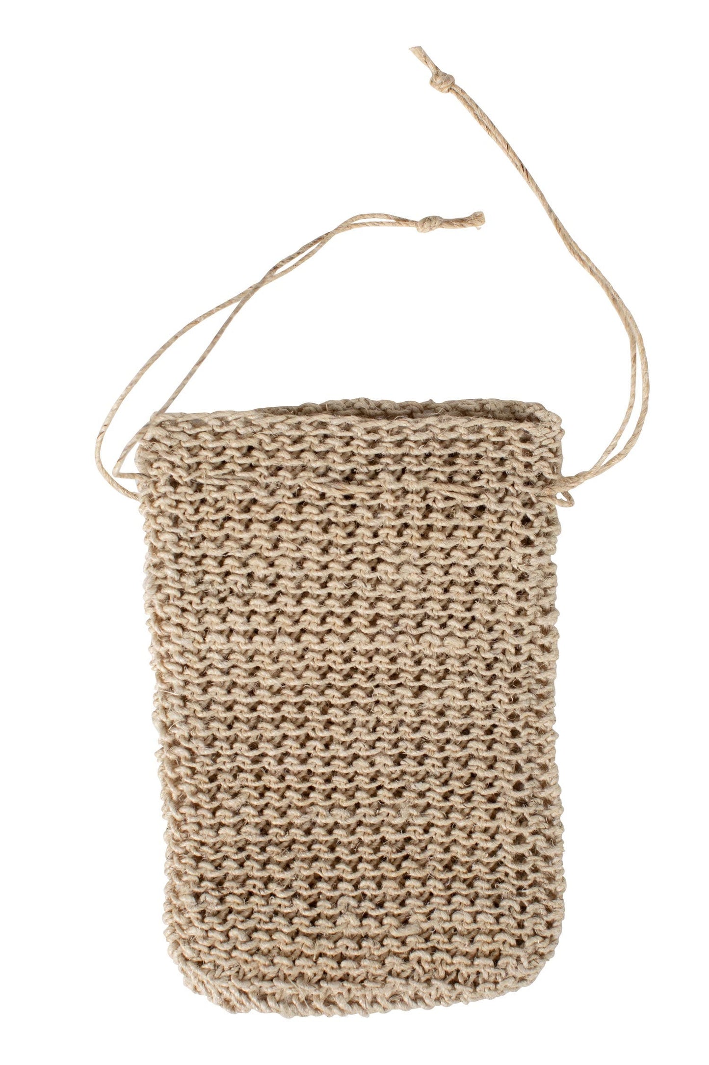 Scrubbie soap bag M/3 crochet hemp 4x6 natural