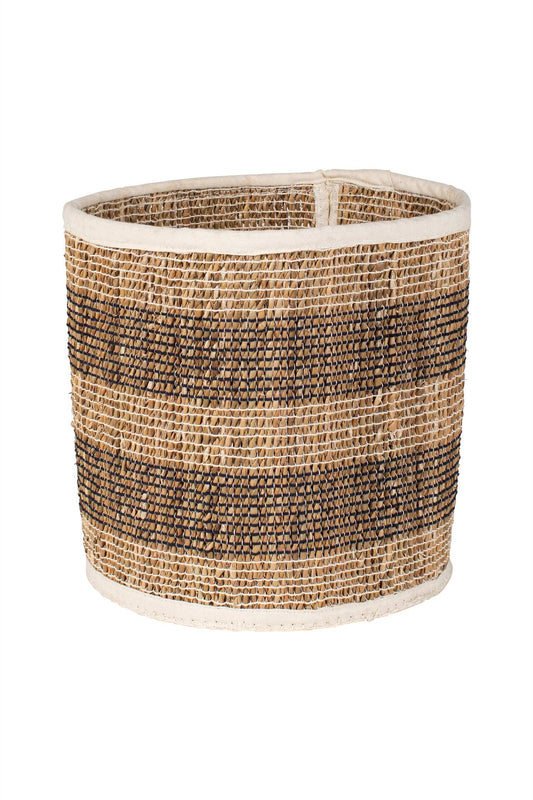 Basket stripes stitched hogla/cotton 10Dx10.5H brn