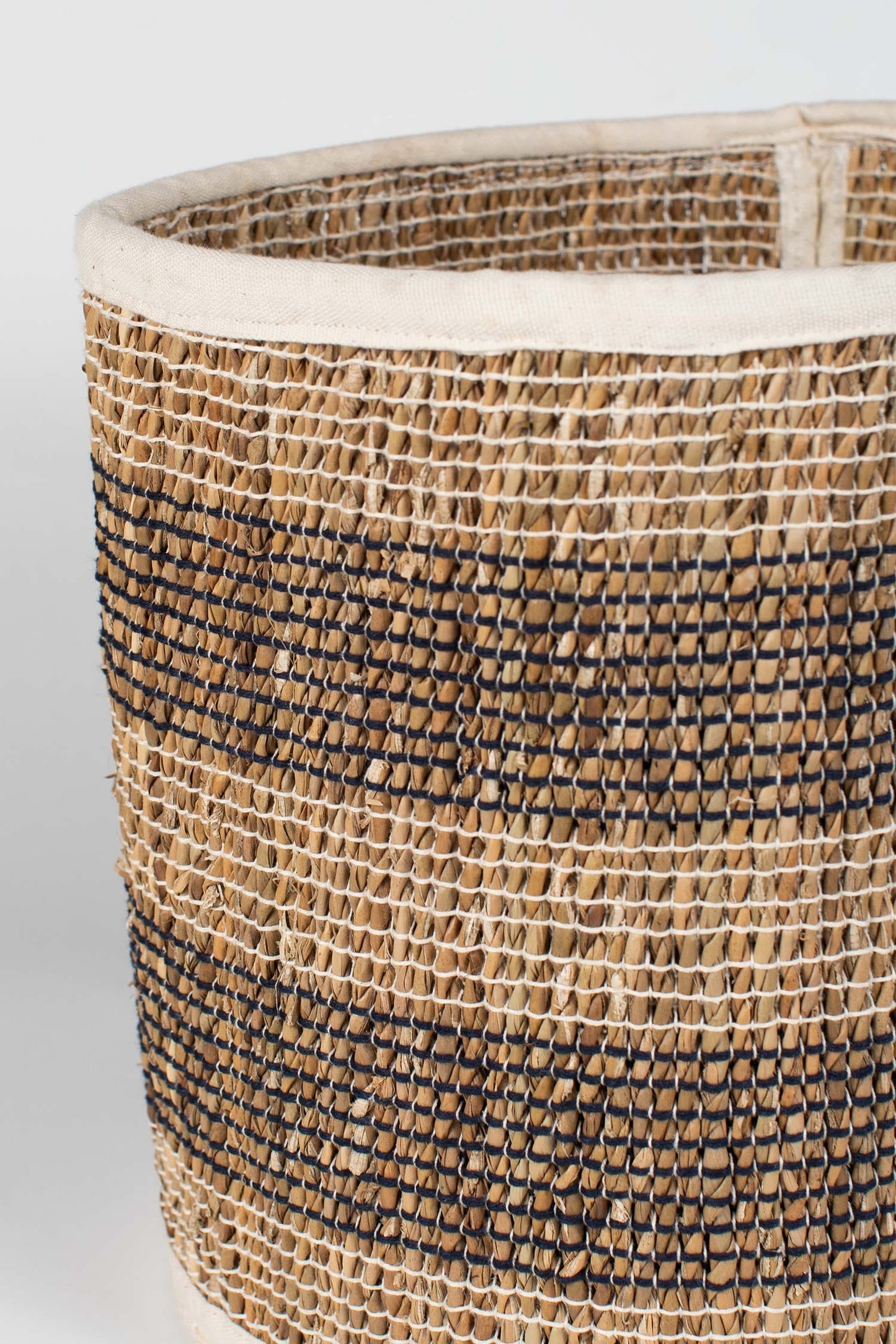 Basket stripes stitched hogla/cotton 10Dx10.5H brn