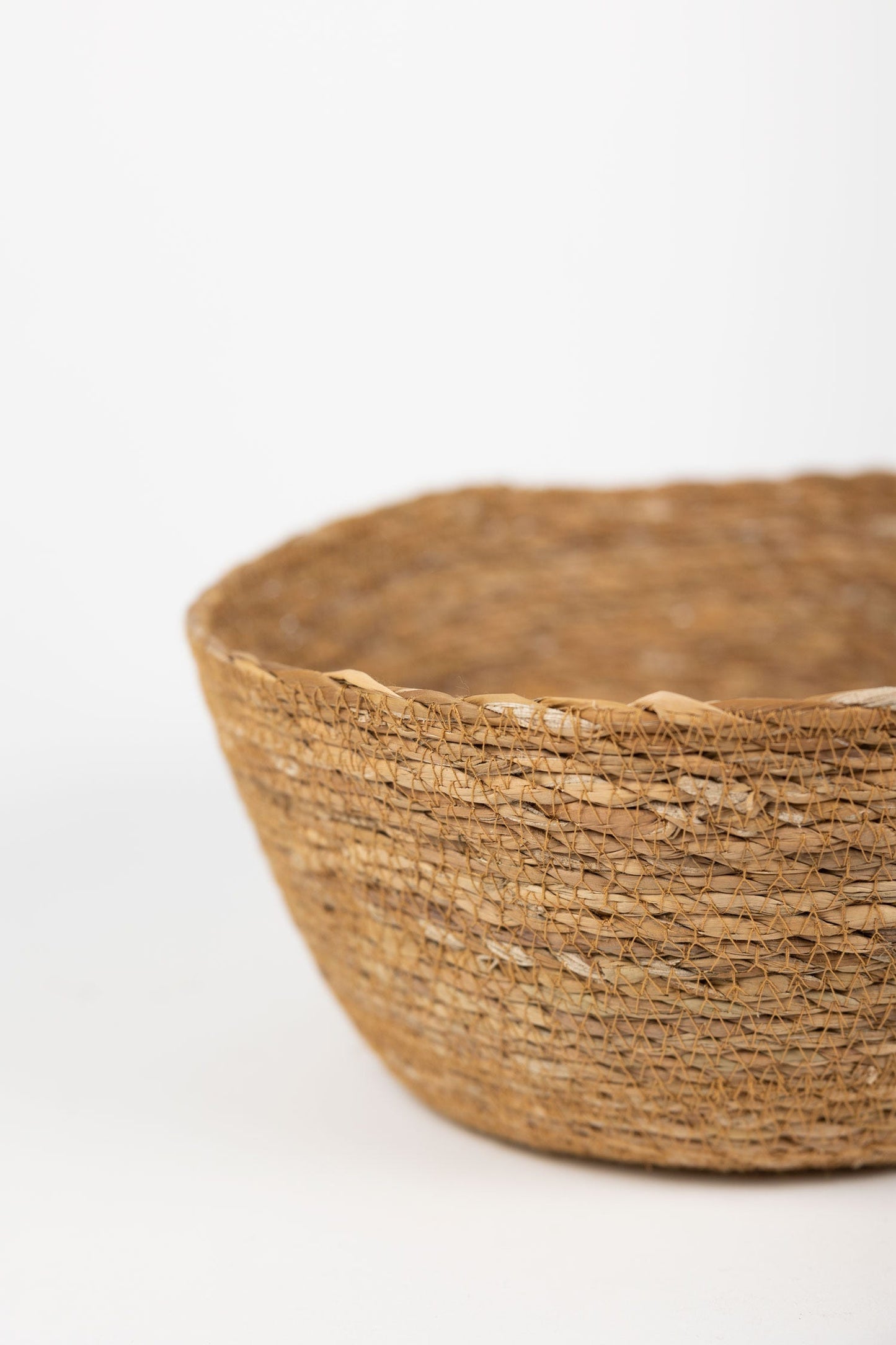 Basket machine stitched hogla grass 9Dx4H natural