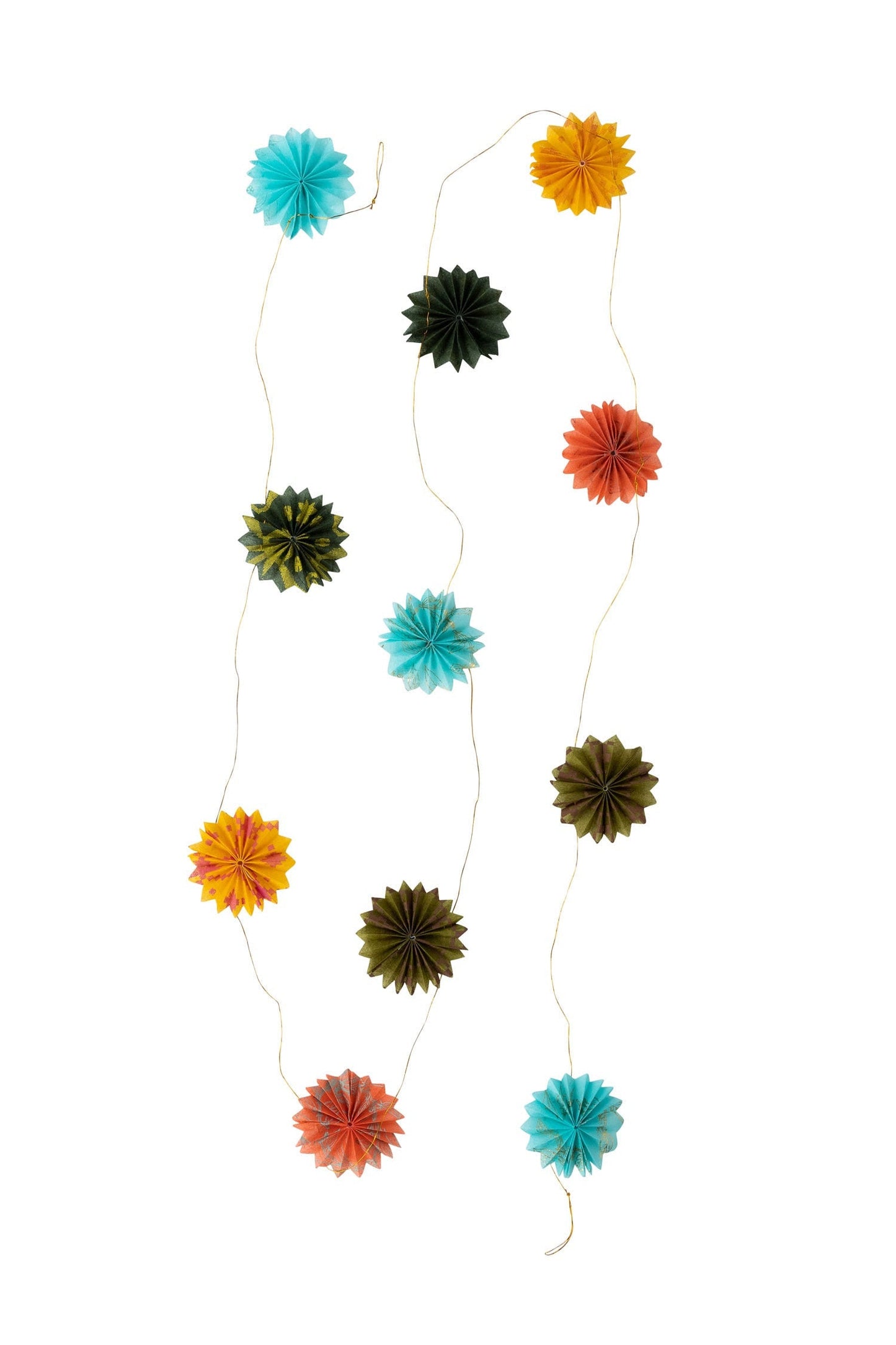 Garland fan fold blooms silk paper 3Dx8ft multi