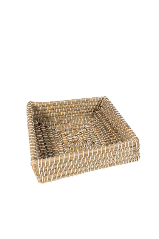 Basket square wrapped kaisa grass/cttn 10sqx3 nat