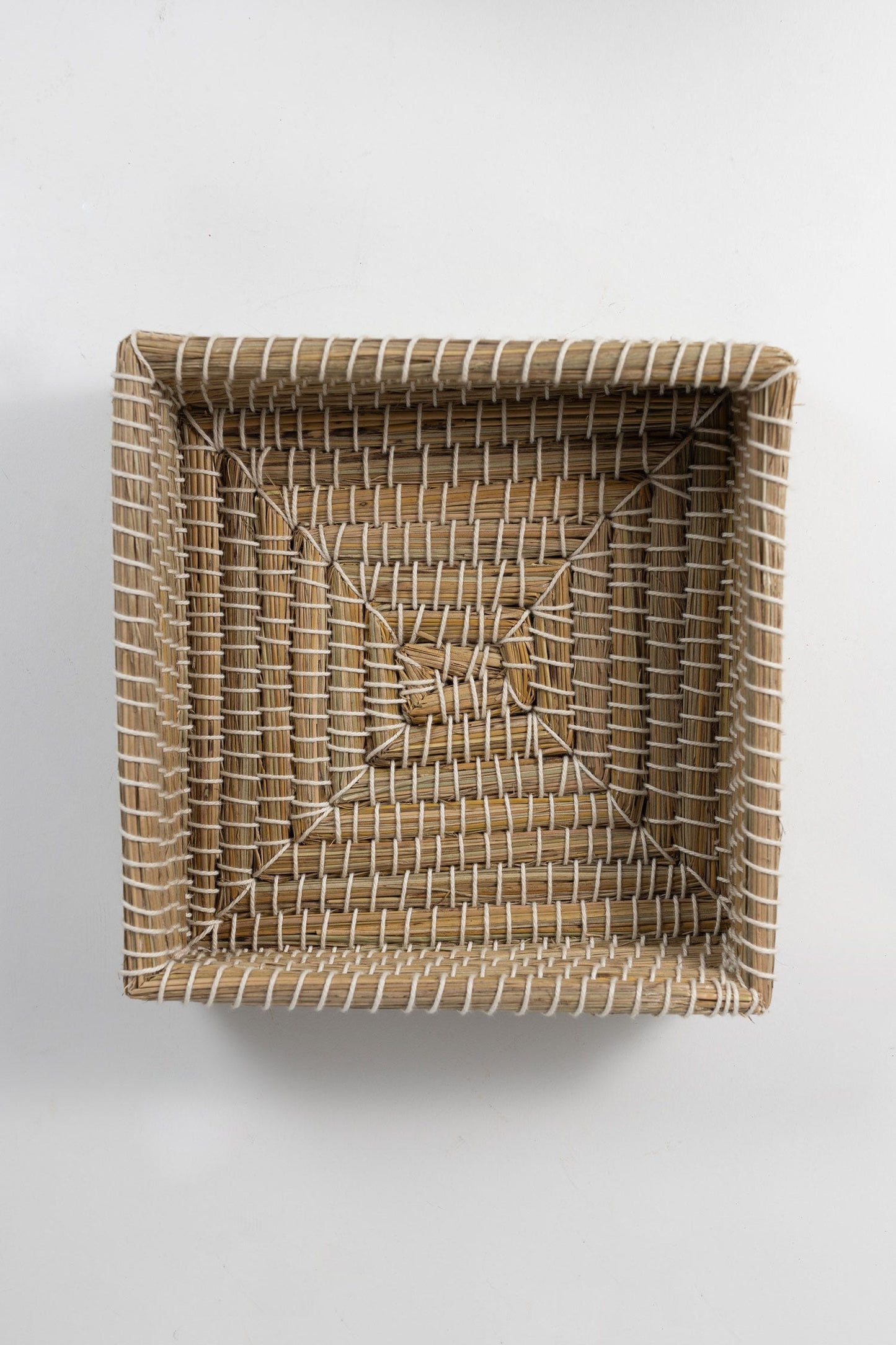 Basket square wrapped kaisa grass/cttn 10sqx3 nat