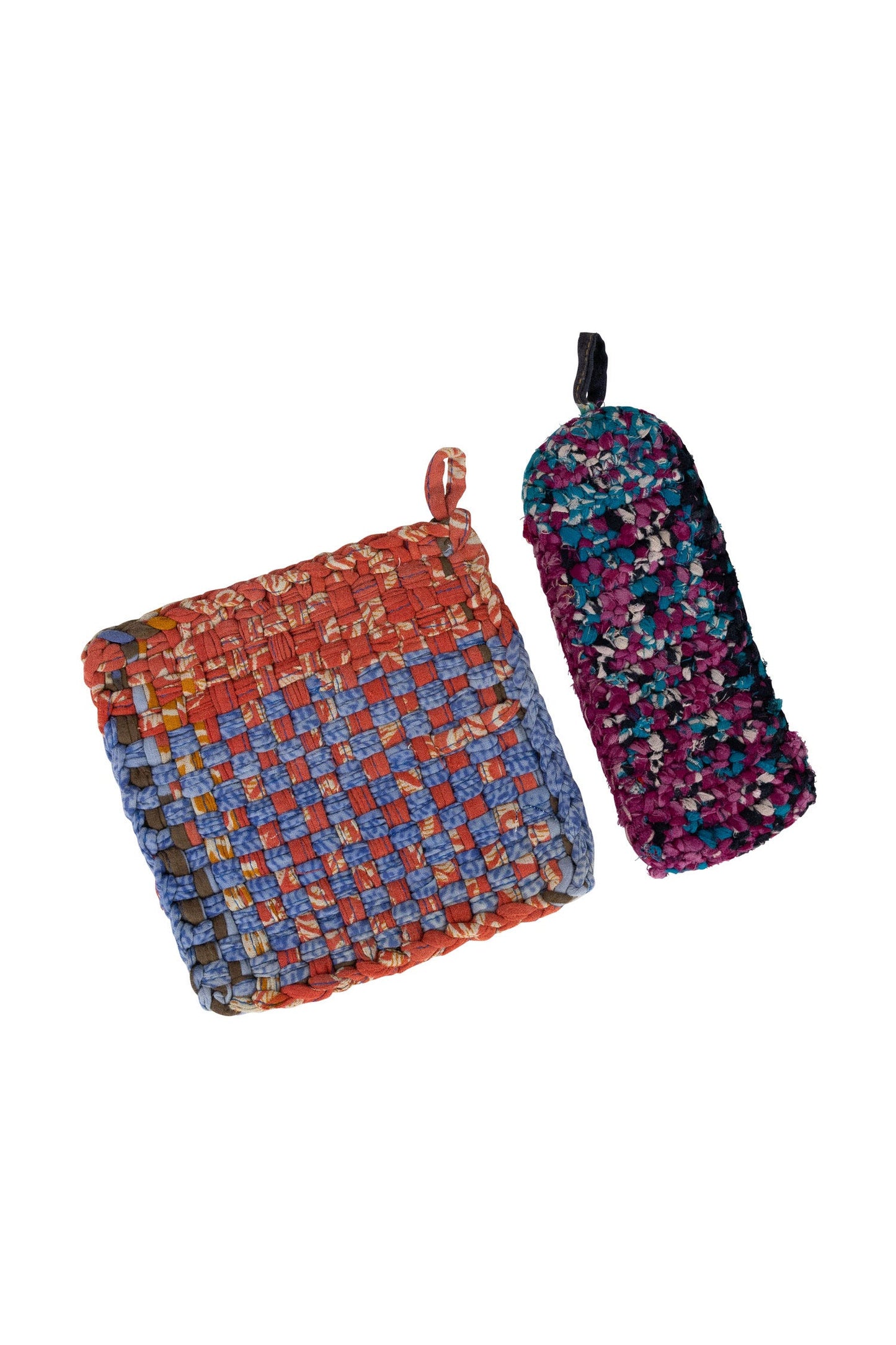 Hot mat panhandler s/2 crochet sari 6sq/6L asst