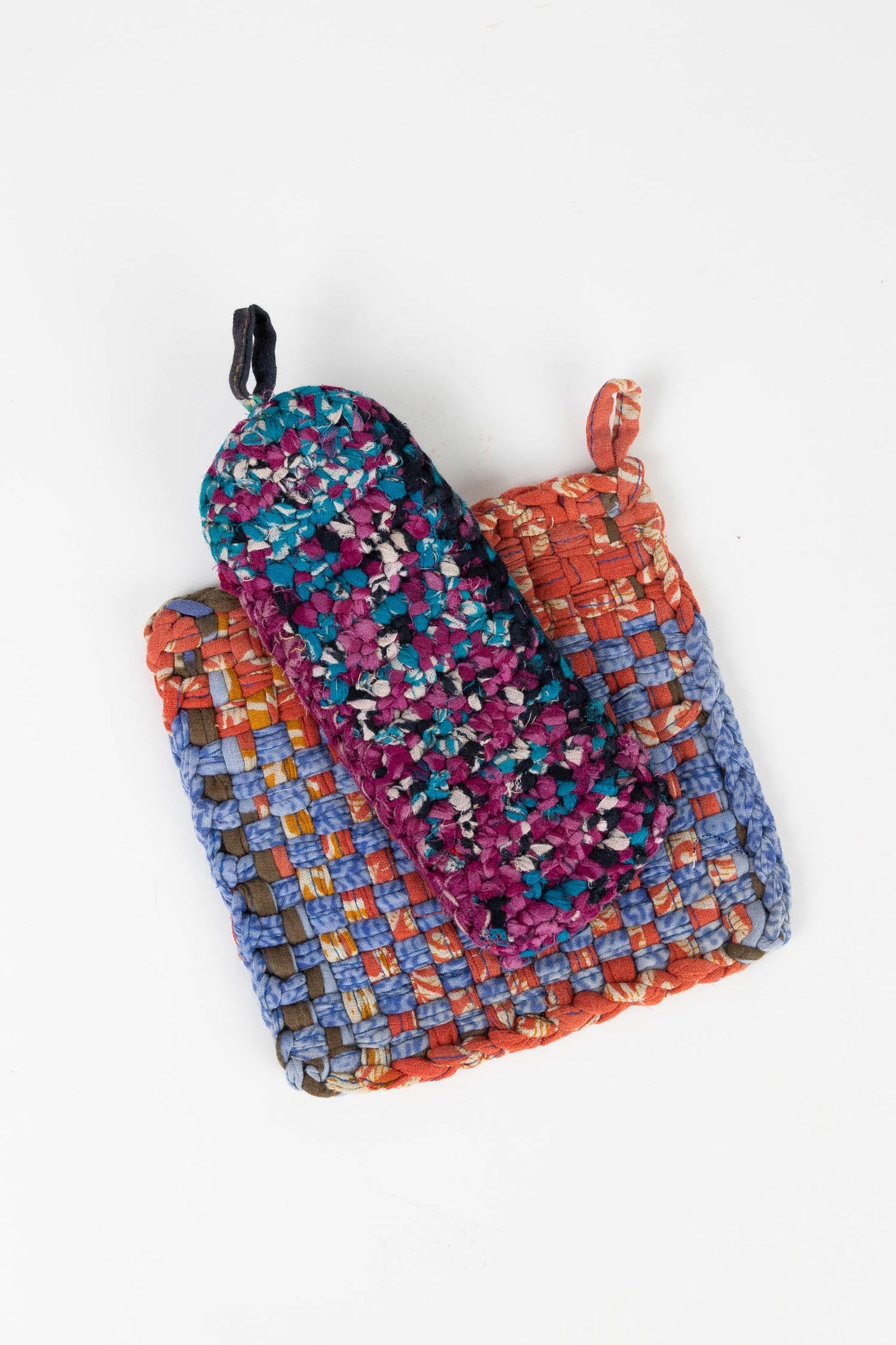 Hot mat panhandler s/2 crochet sari 6sq/6L asst