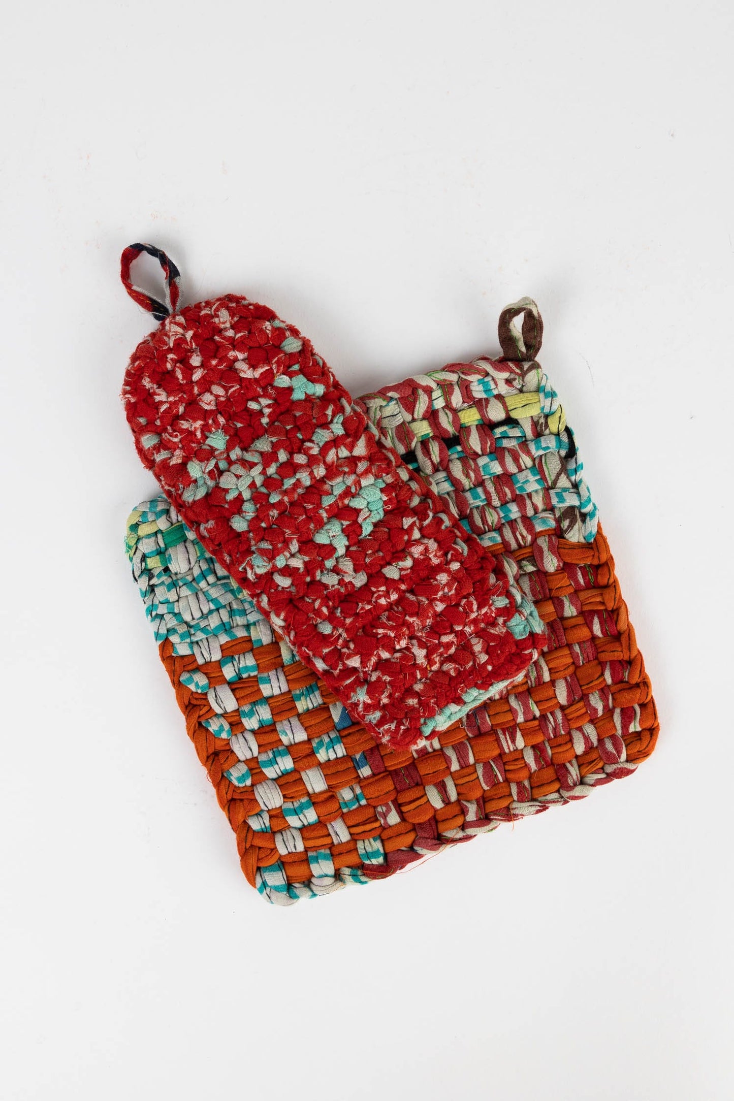 Hot mat panhandler s/2 crochet sari 6sq/6L asst