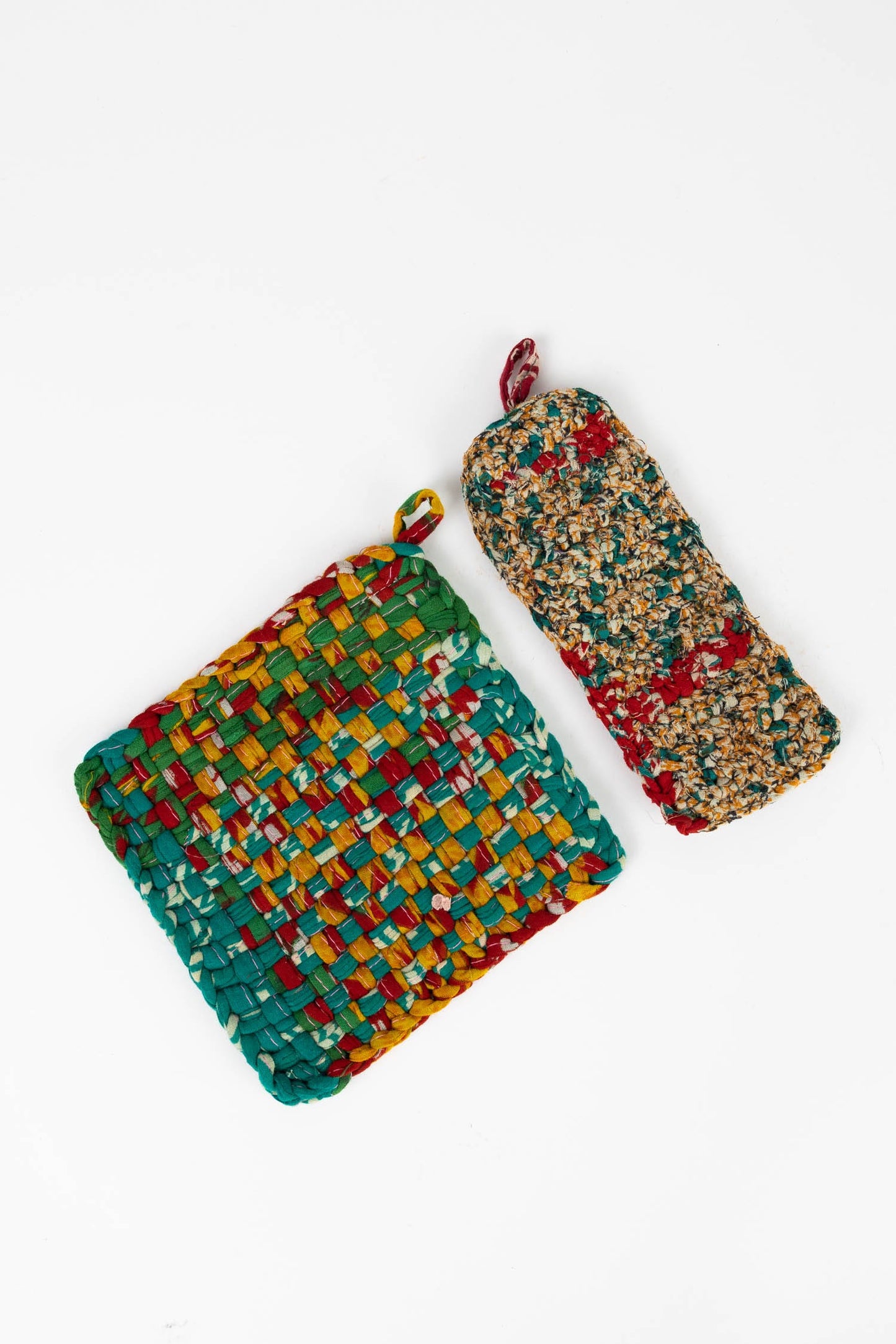 Hot mat panhandler s/2 crochet sari 6sq/6L asst