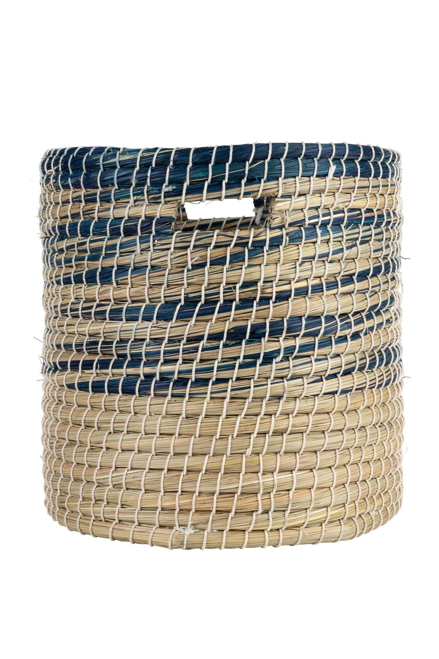 Basket seaside cylinder kaisa grass 14Dx14 nat/blu