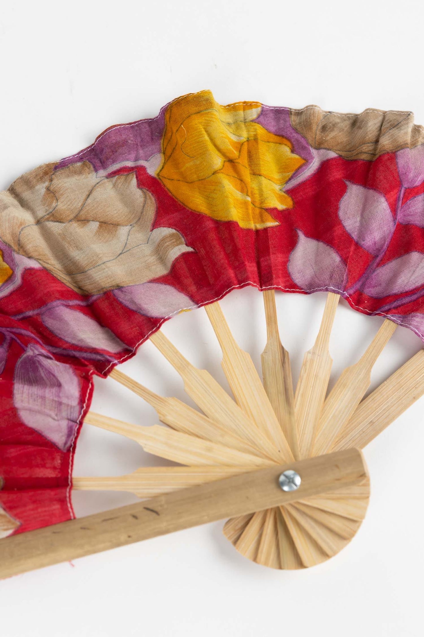 Fan folding sari/bamboo 15Wx9H tan/asst