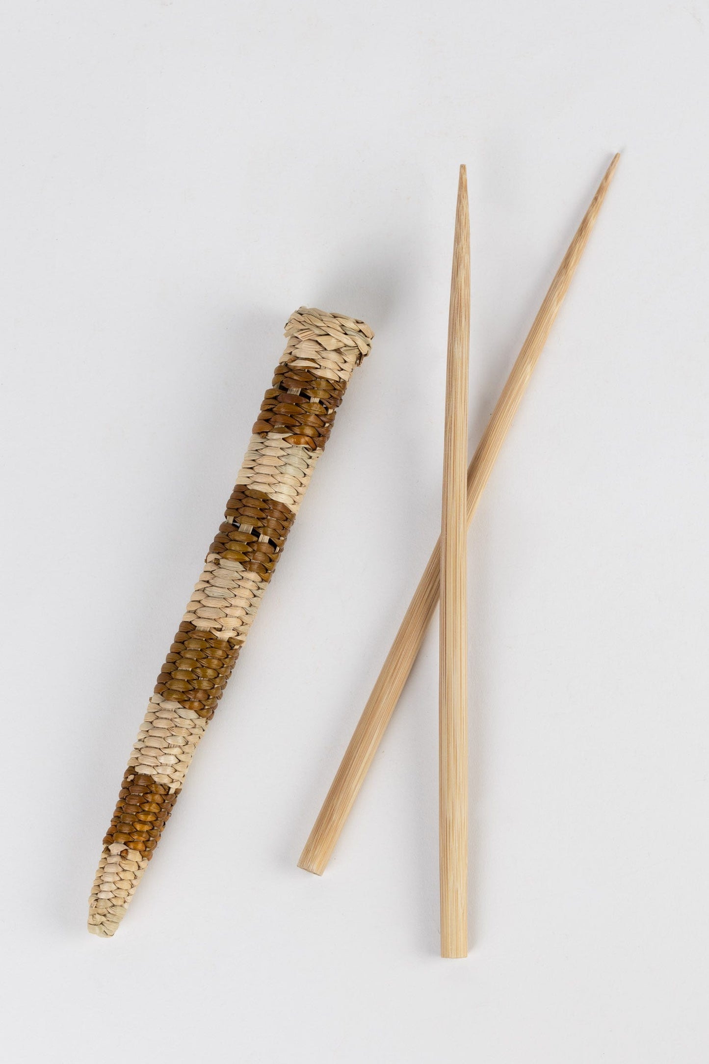 Chopsticks w/case 2 sets bamboo/grass 10L nat/brn