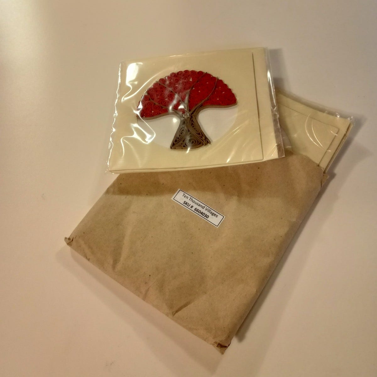 Card tree seasons M/3 quilled paper 5.5sq crm/red