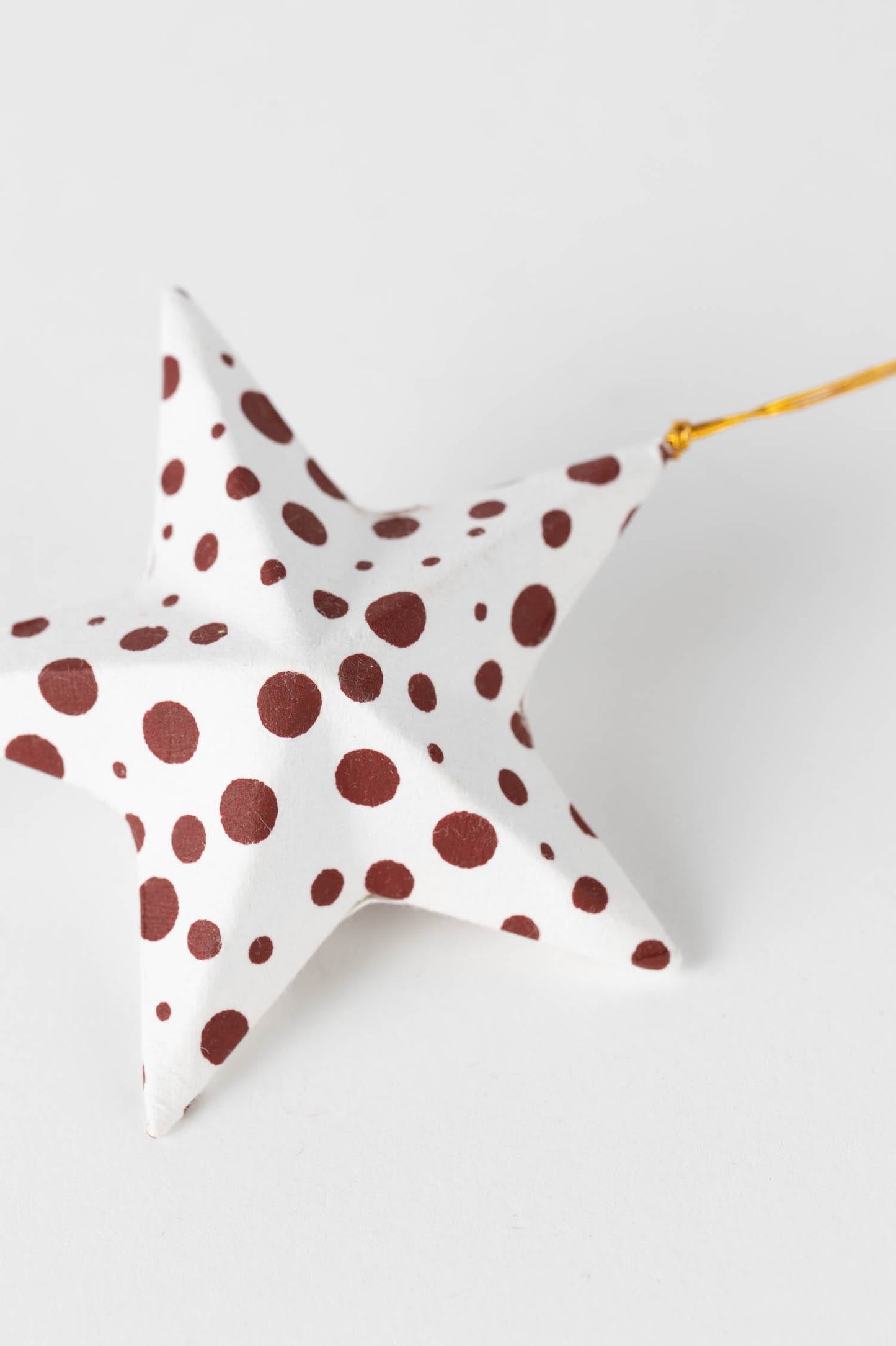 Ornament star polka dots M/5 paper 3D white/red