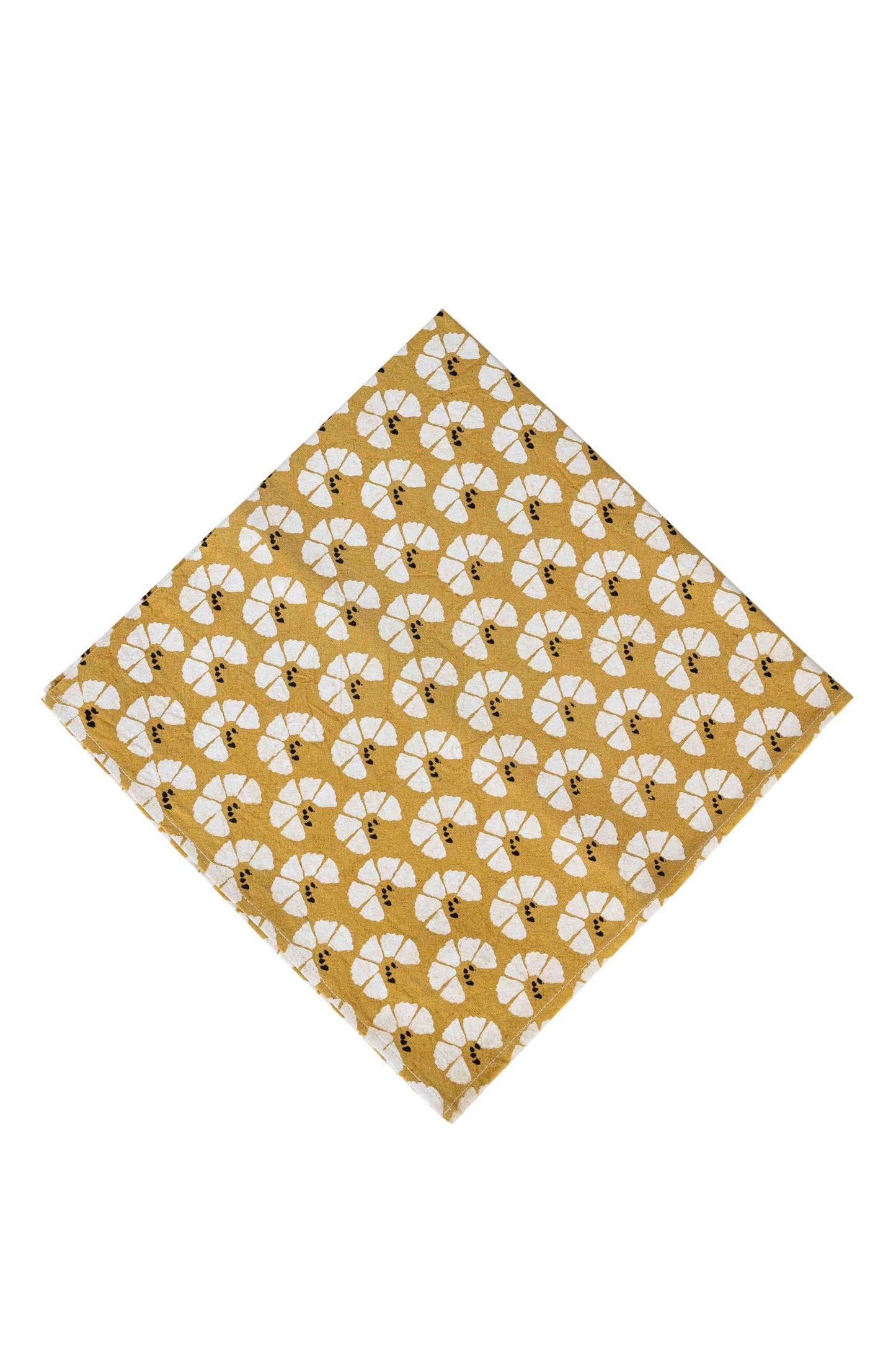 Napkin floral M/4 cotton 20sq yel/blk/wht