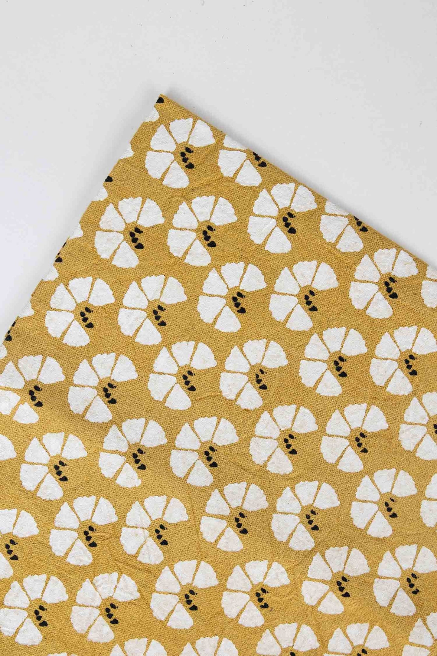 Napkin floral M/4 cotton 20sq yel/blk/wht