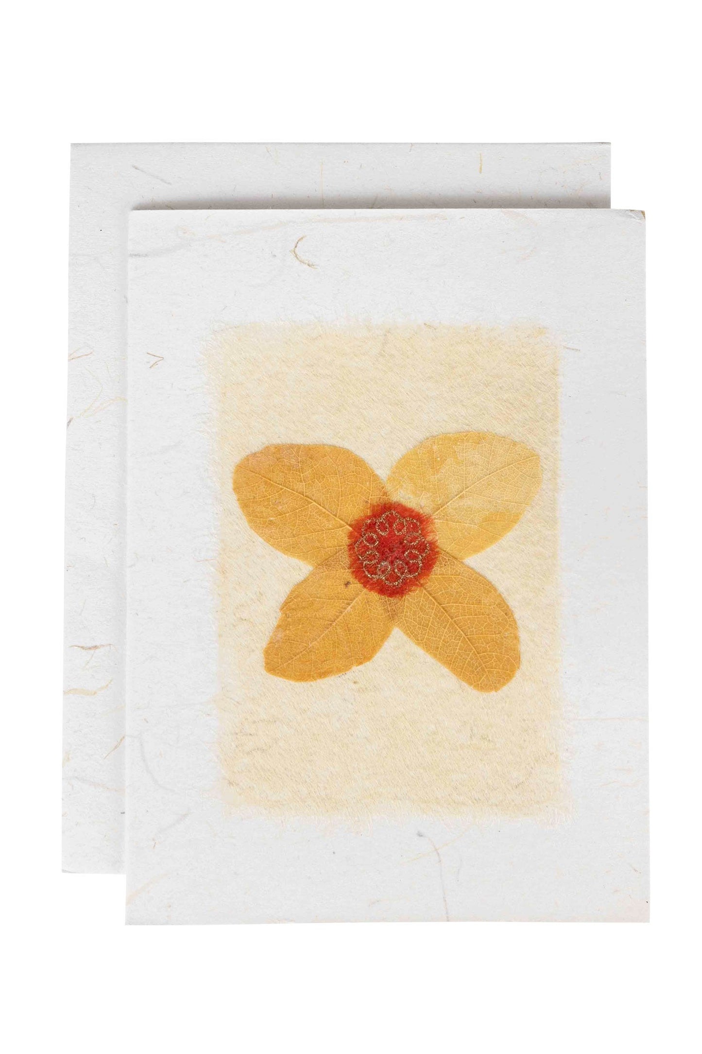 Card single flower M/3 ppr 4.5x6 crm/wht/rd/tn