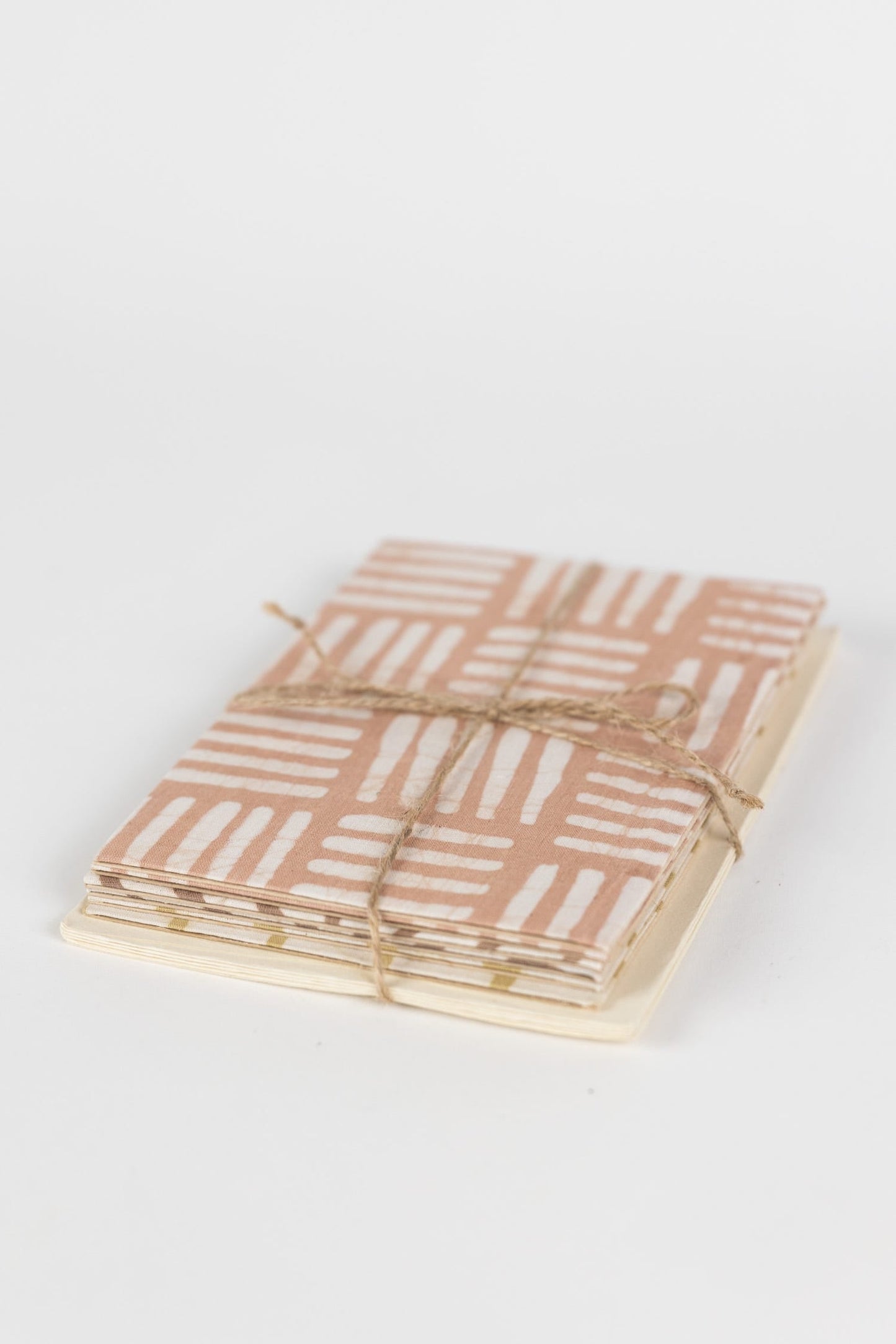 Card s/6 batik fabric/ppr 4.25x6 rose/yel/brn